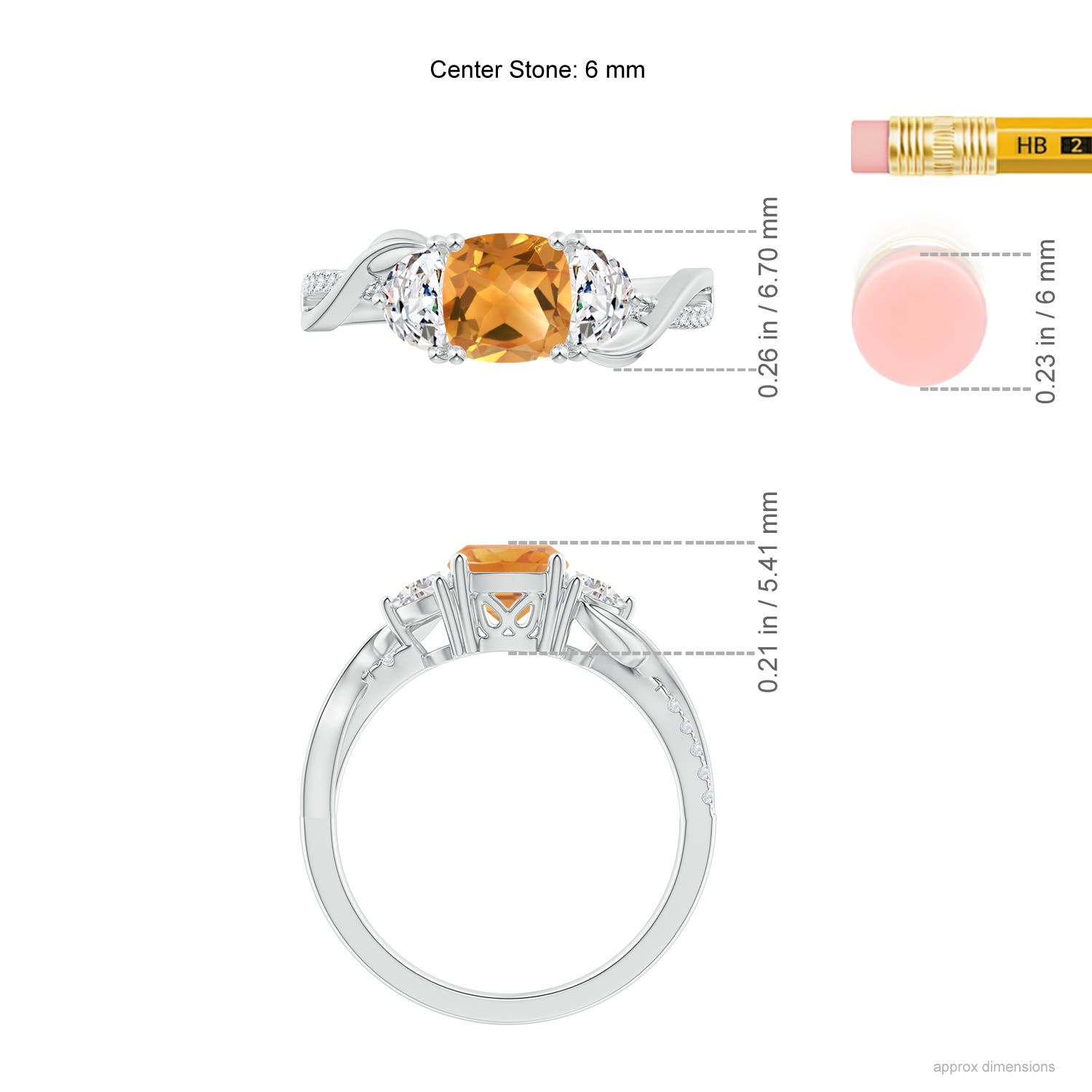 A - Citrine / 1.28 CT / 14 KT White Gold