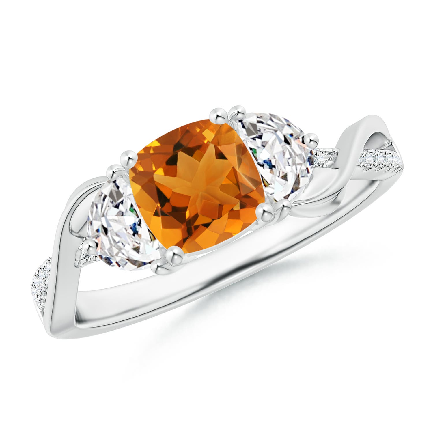 AAA - Citrine / 1.28 CT / 14 KT White Gold