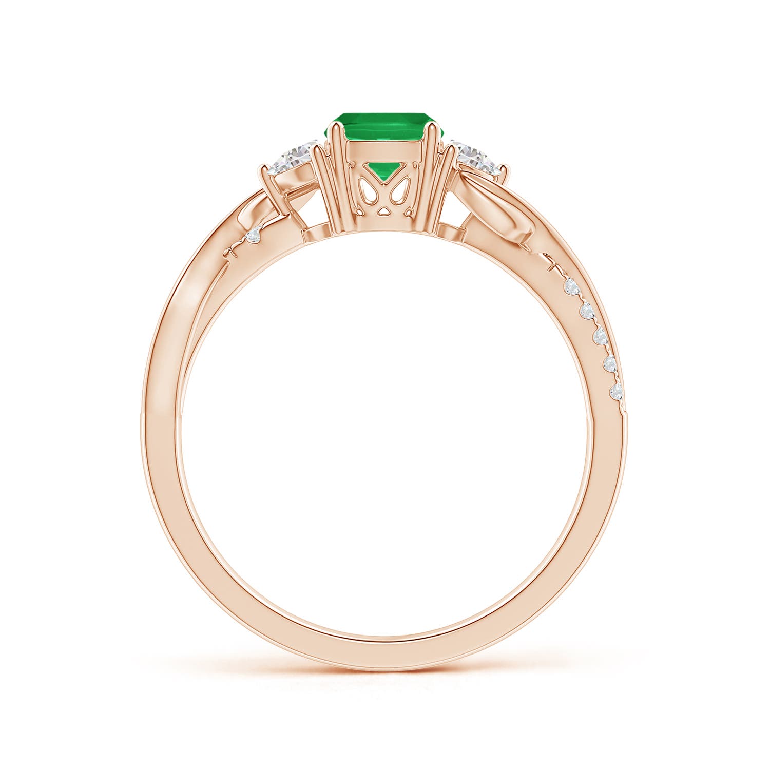 A - Emerald / 1.07 CT / 14 KT Rose Gold