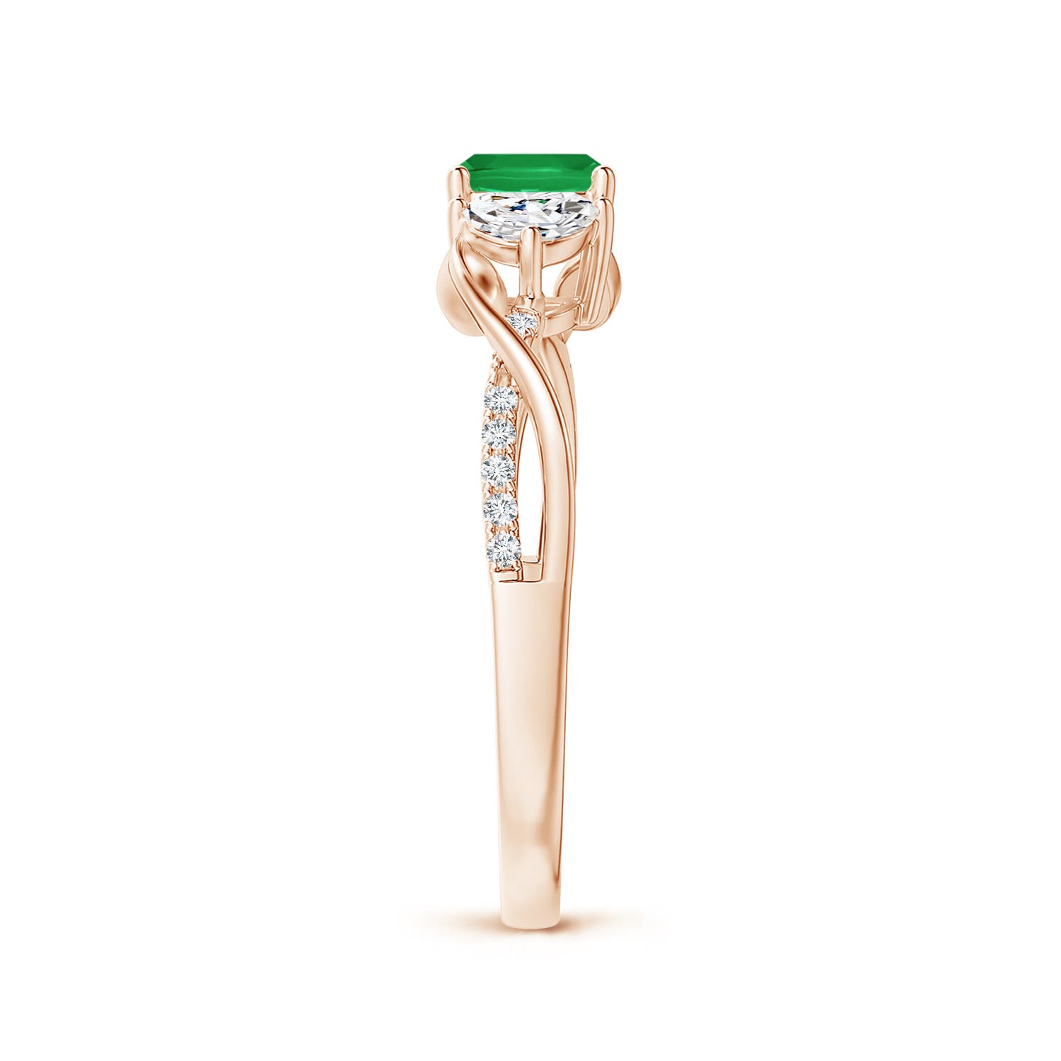 A - Emerald / 1.07 CT / 14 KT Rose Gold