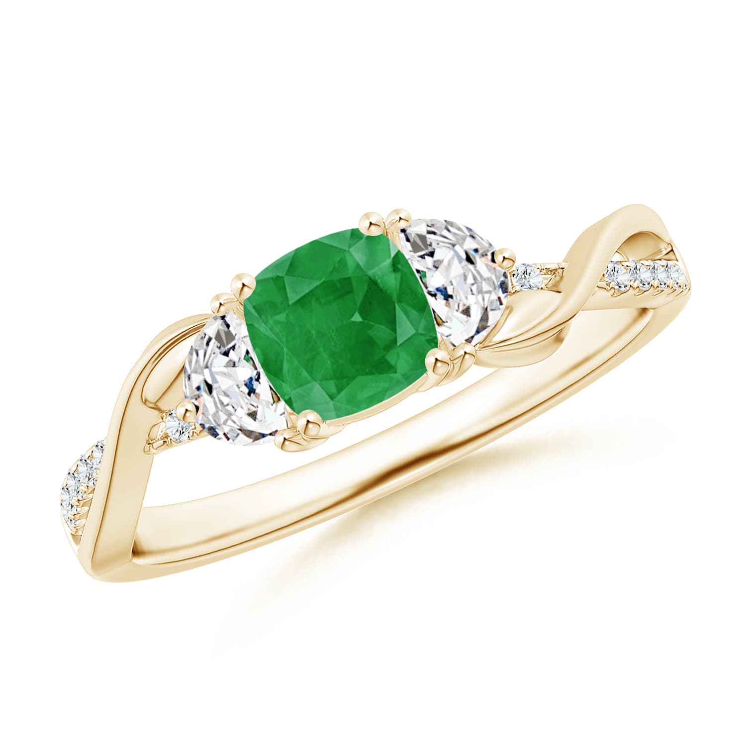 A - Emerald / 1.07 CT / 14 KT Yellow Gold