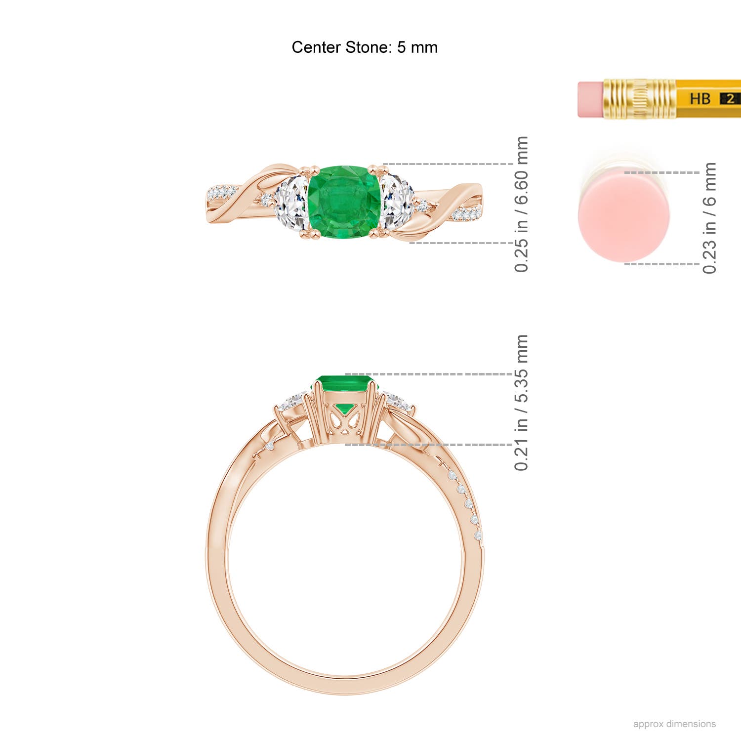 AA - Emerald / 1.07 CT / 14 KT Rose Gold