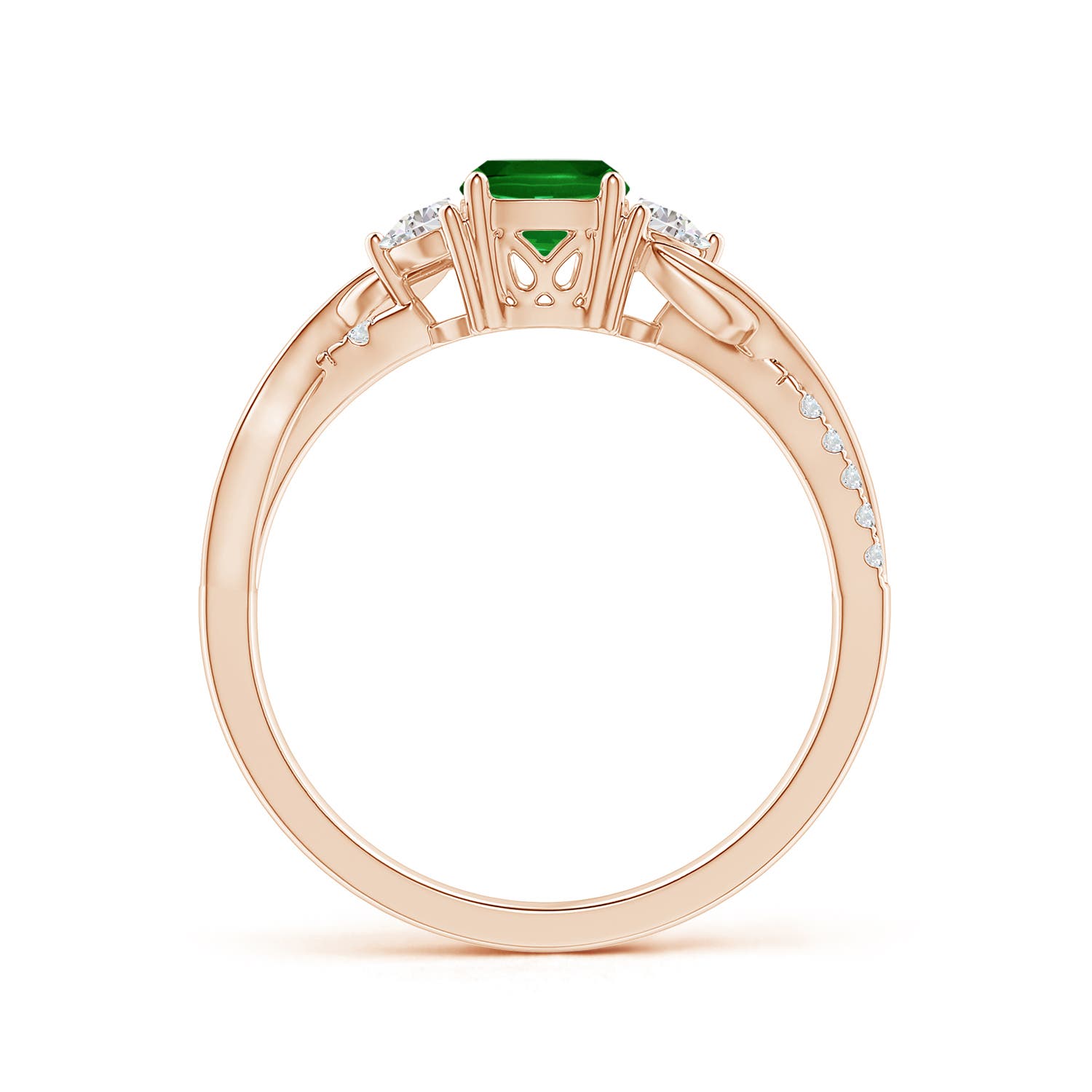 AAAA - Emerald / 1.07 CT / 14 KT Rose Gold