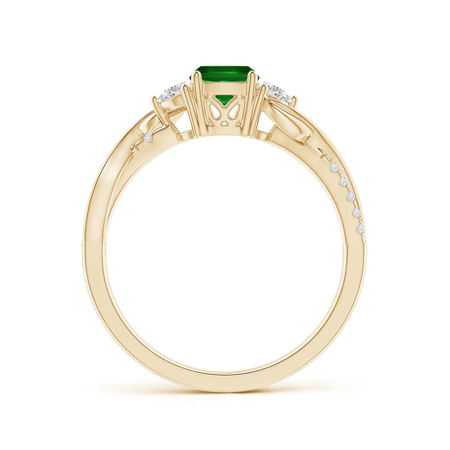 AAAA - Emerald / 1.07 CT / 14 KT Yellow Gold