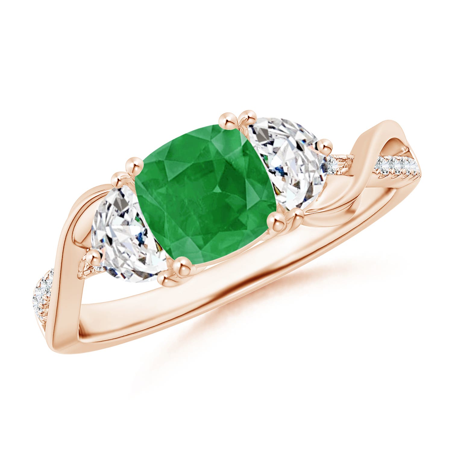 A - Emerald / 1.37 CT / 14 KT Rose Gold