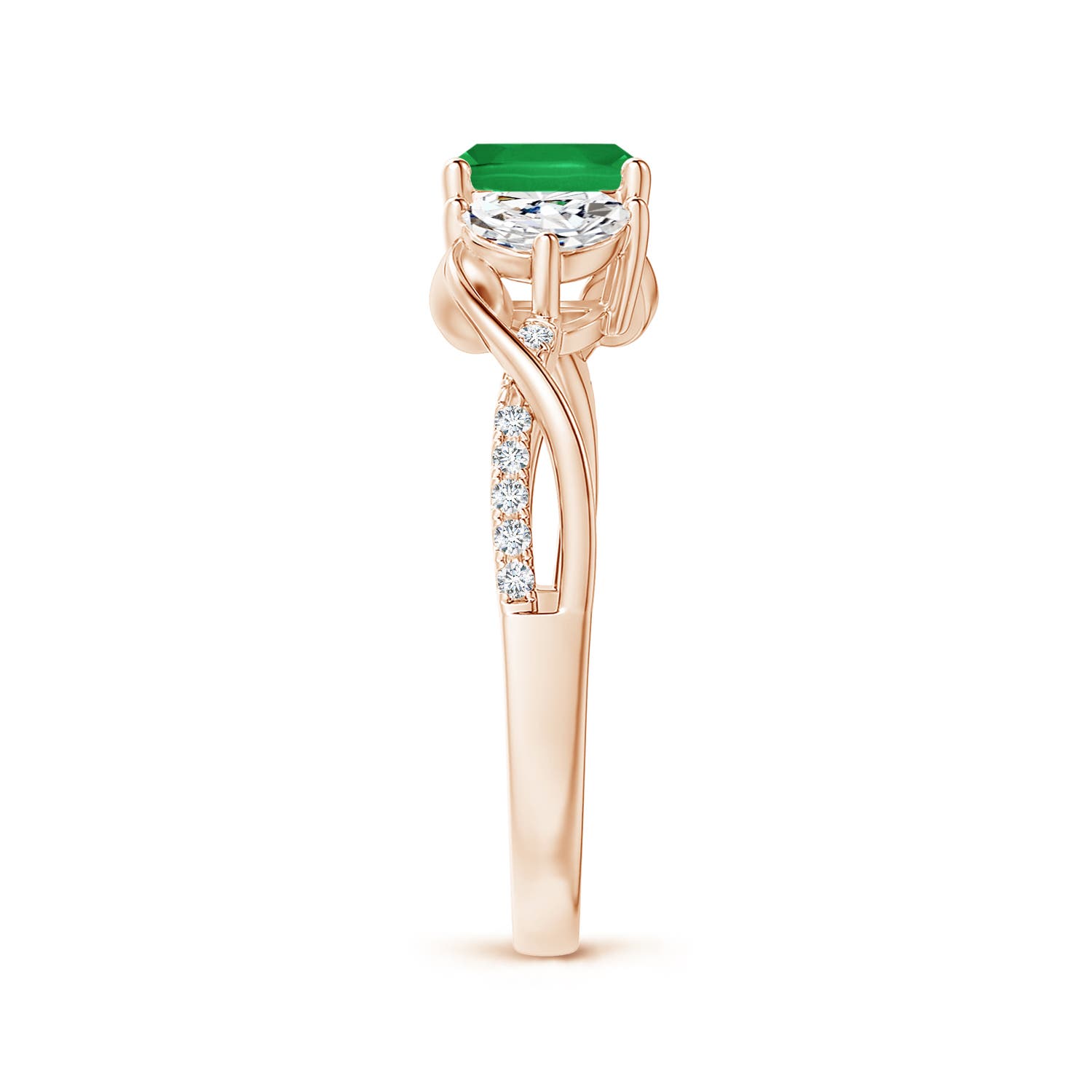 A - Emerald / 1.37 CT / 14 KT Rose Gold