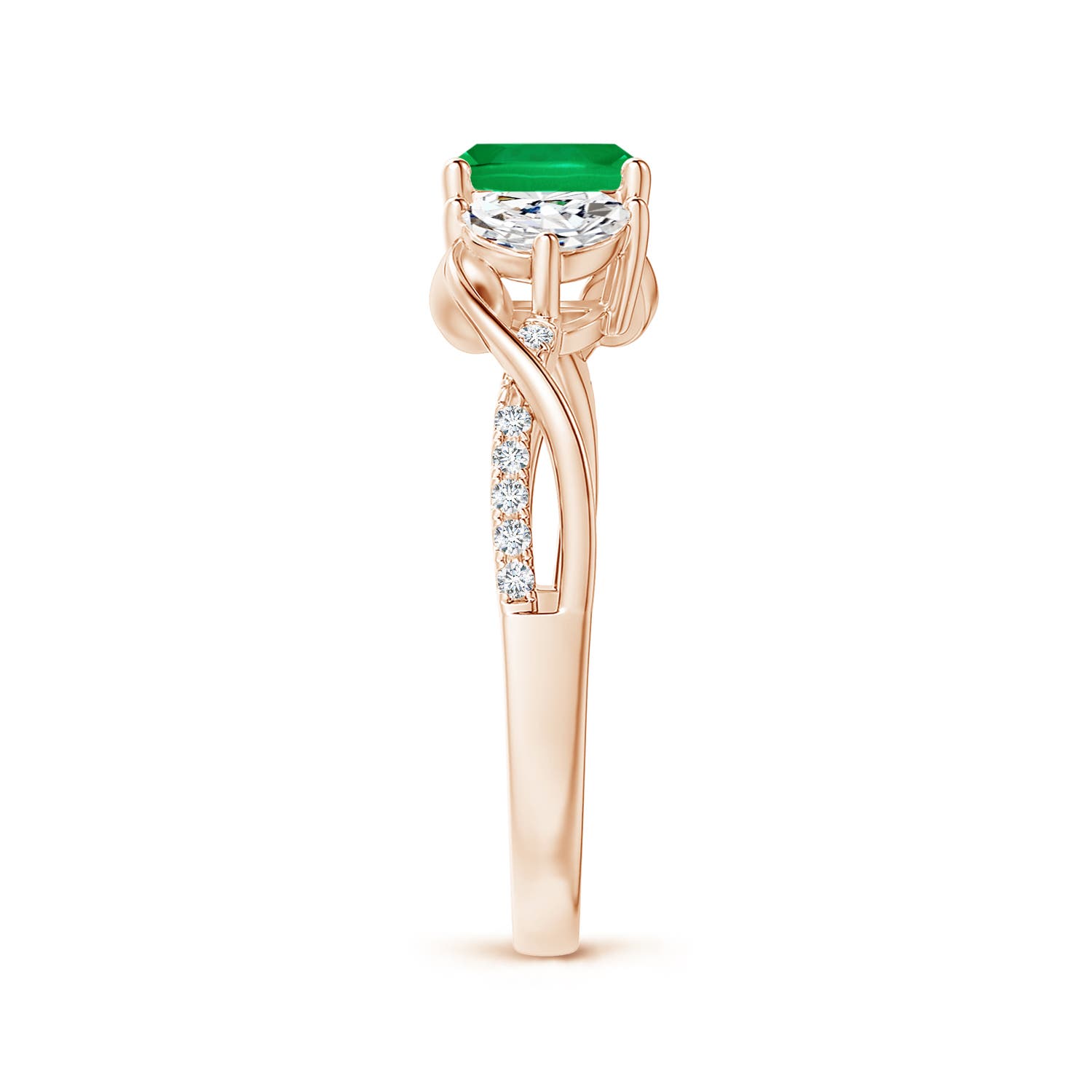 AAA - Emerald / 1.37 CT / 14 KT Rose Gold