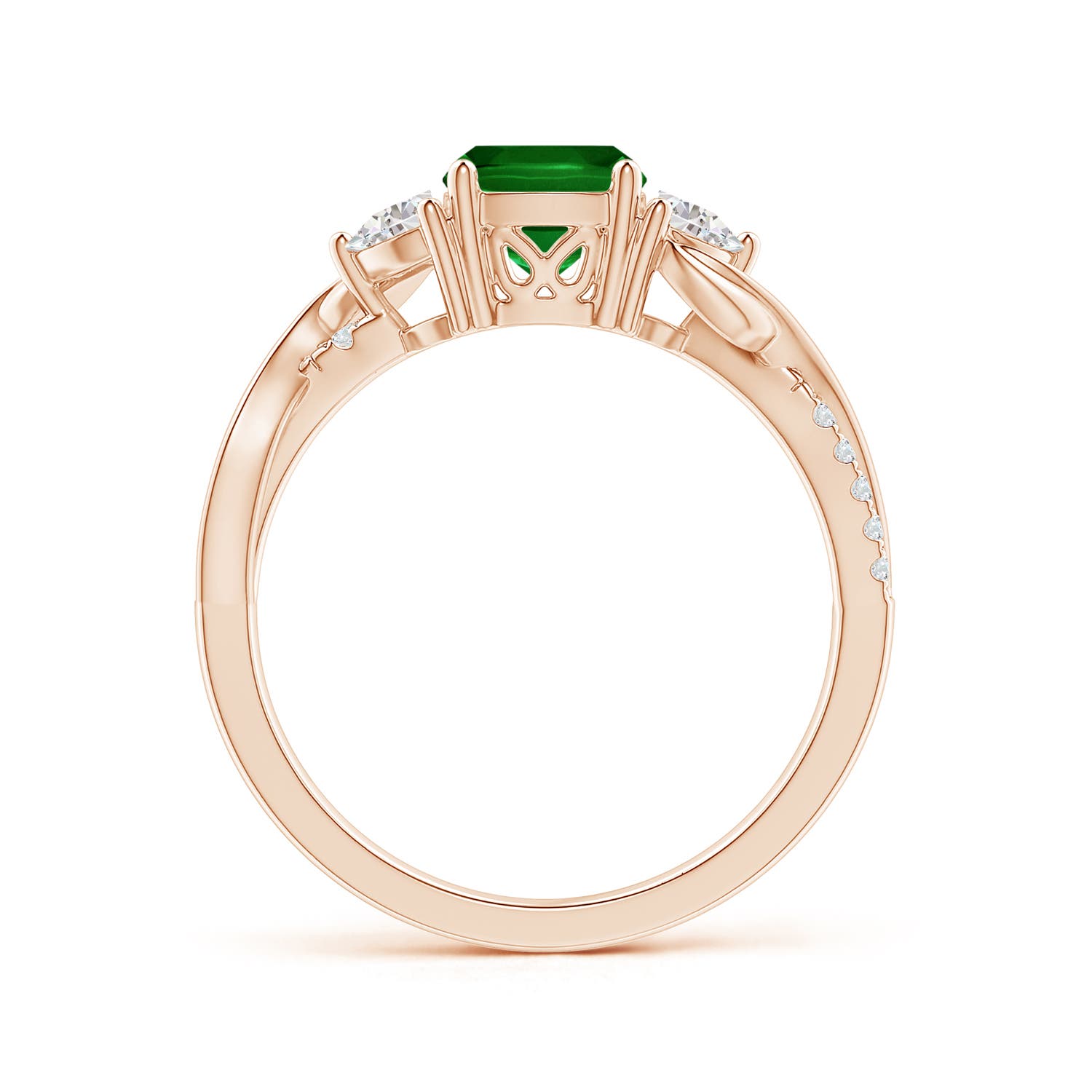 AAAA - Emerald / 1.37 CT / 14 KT Rose Gold