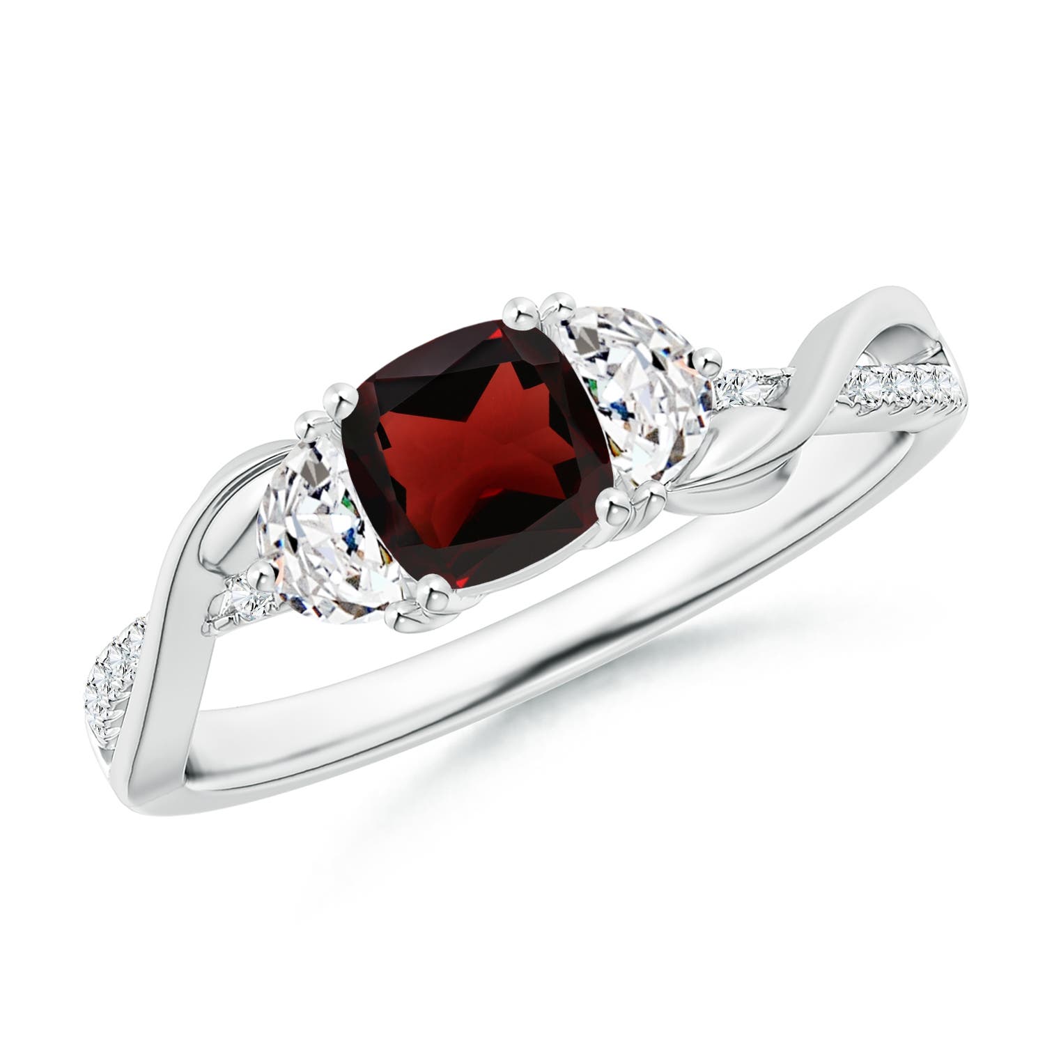 AA - Garnet / 1.18 CT / 14 KT White Gold