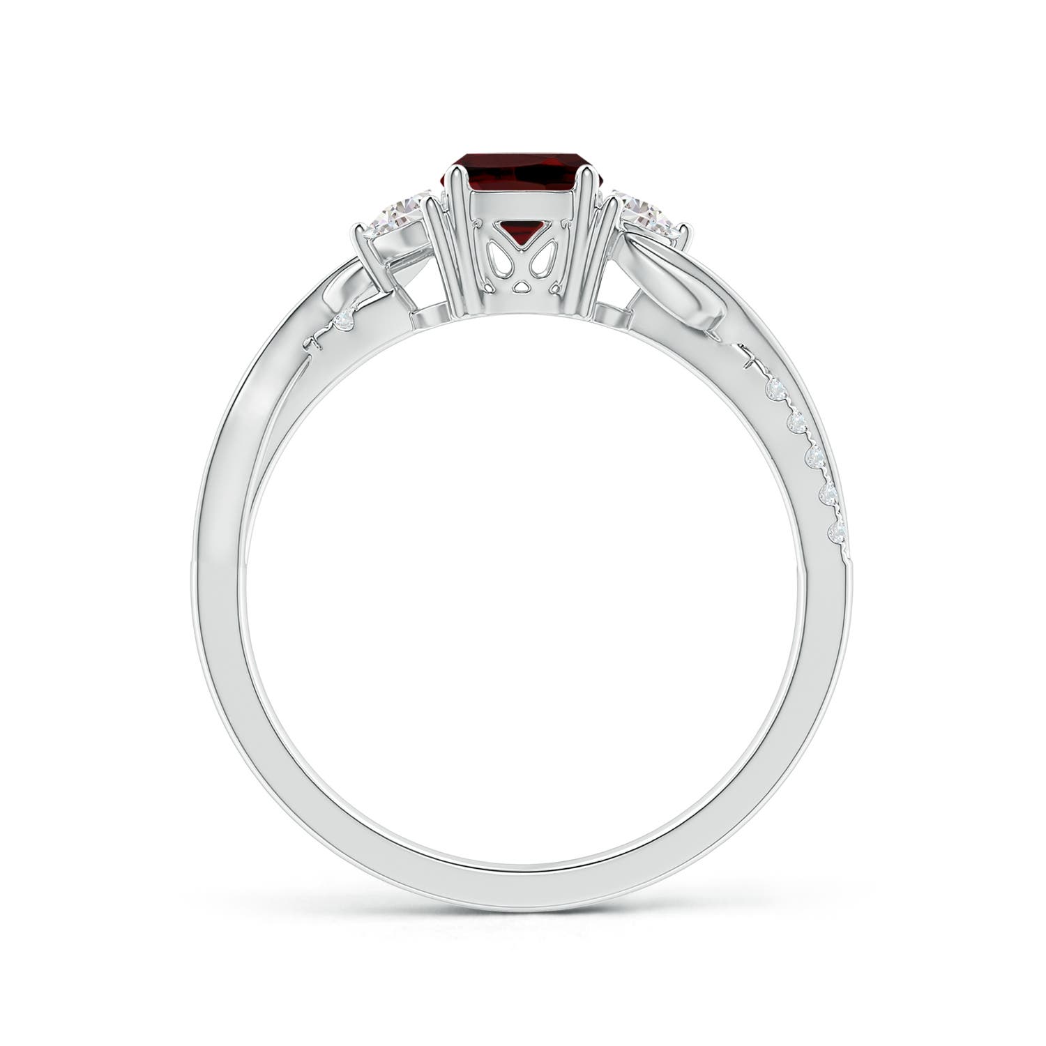 AAA - Garnet / 1.18 CT / 14 KT White Gold