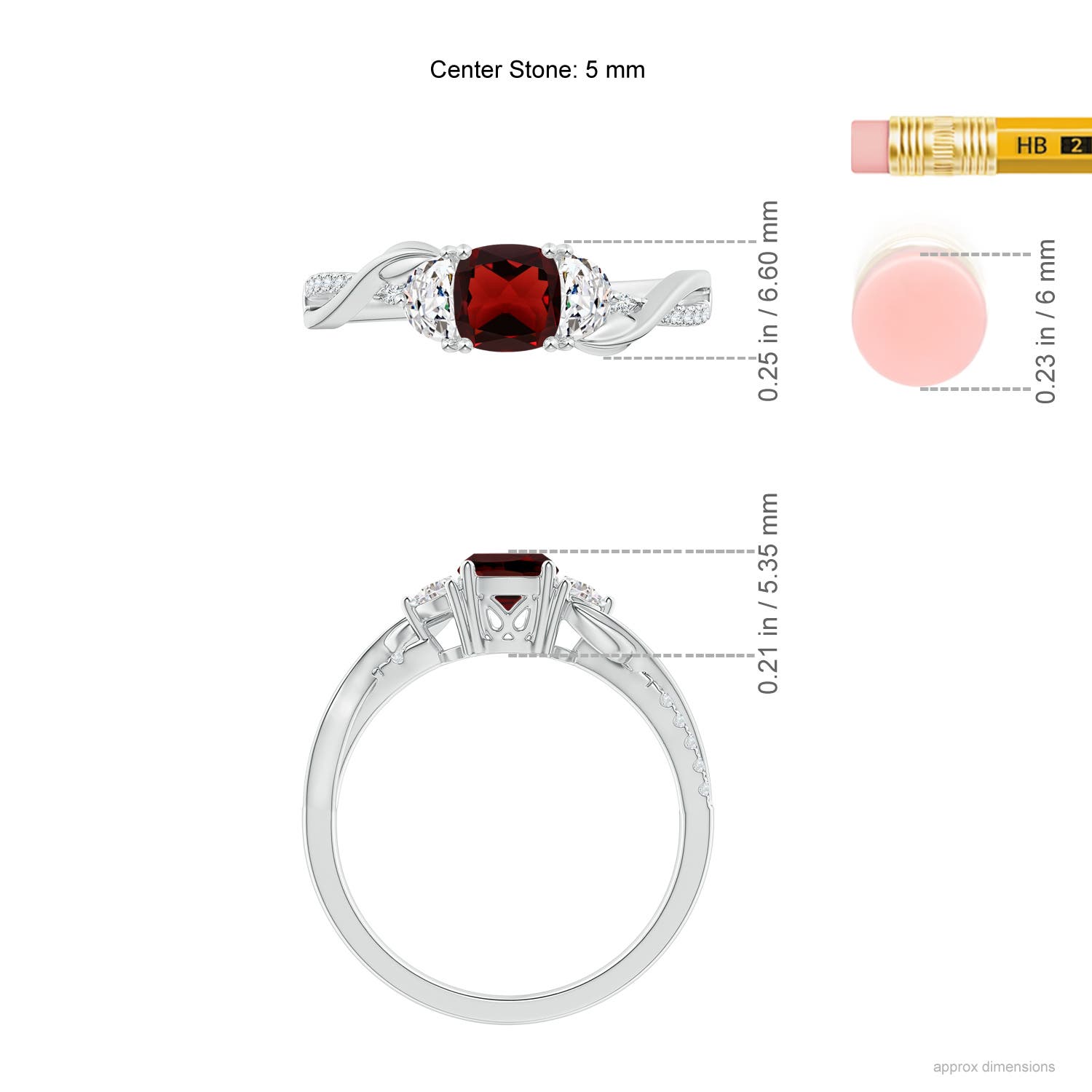 AAA - Garnet / 1.18 CT / 14 KT White Gold