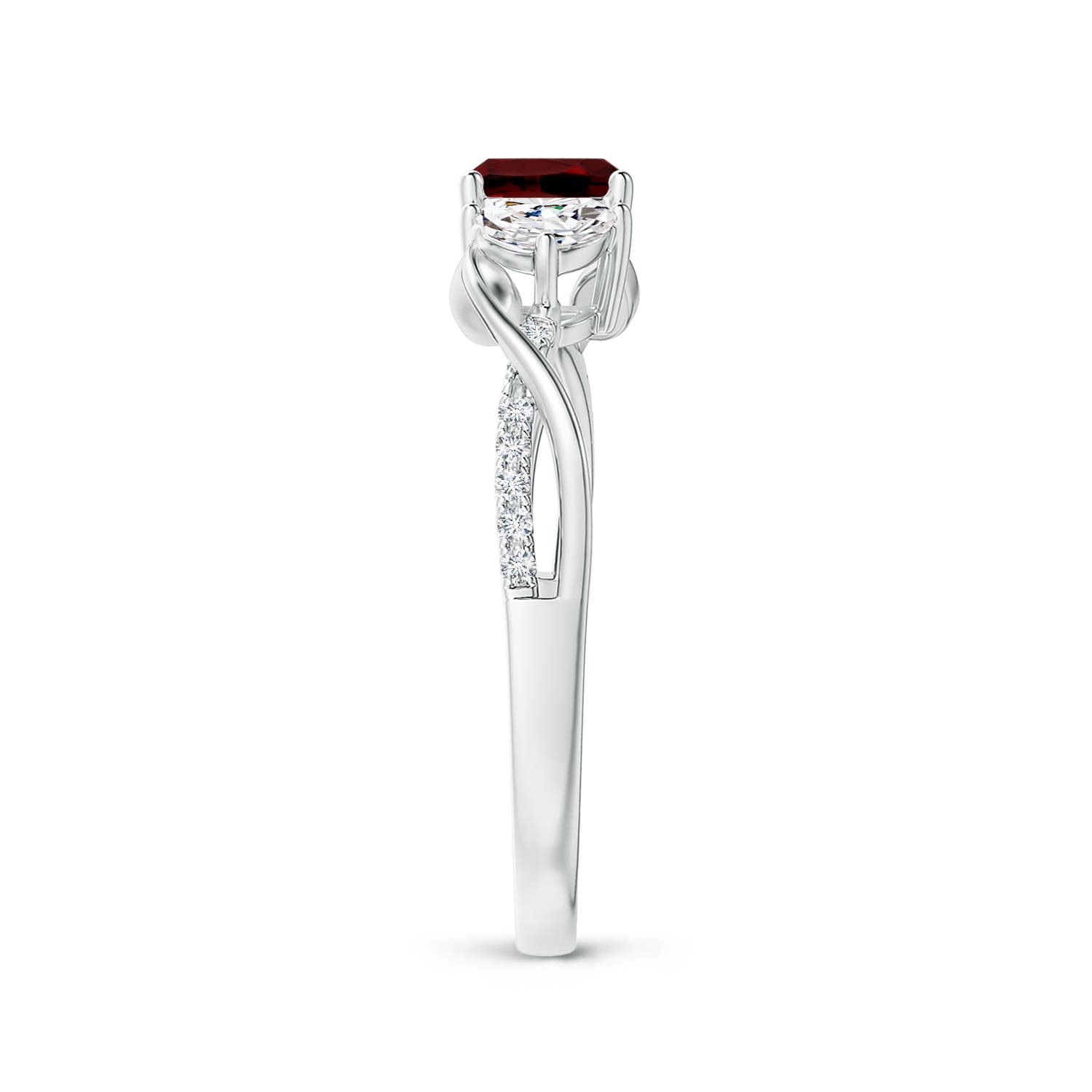 AAAA - Garnet / 1.18 CT / 14 KT White Gold