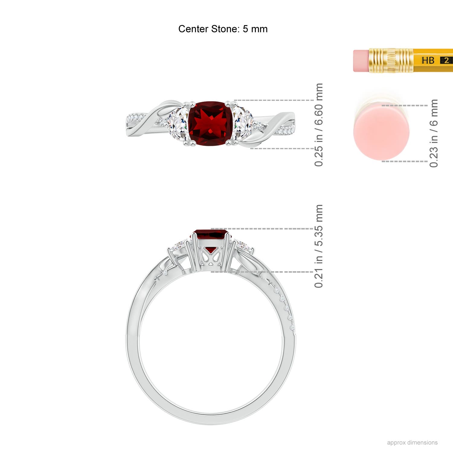 AAAA - Garnet / 1.18 CT / 14 KT White Gold