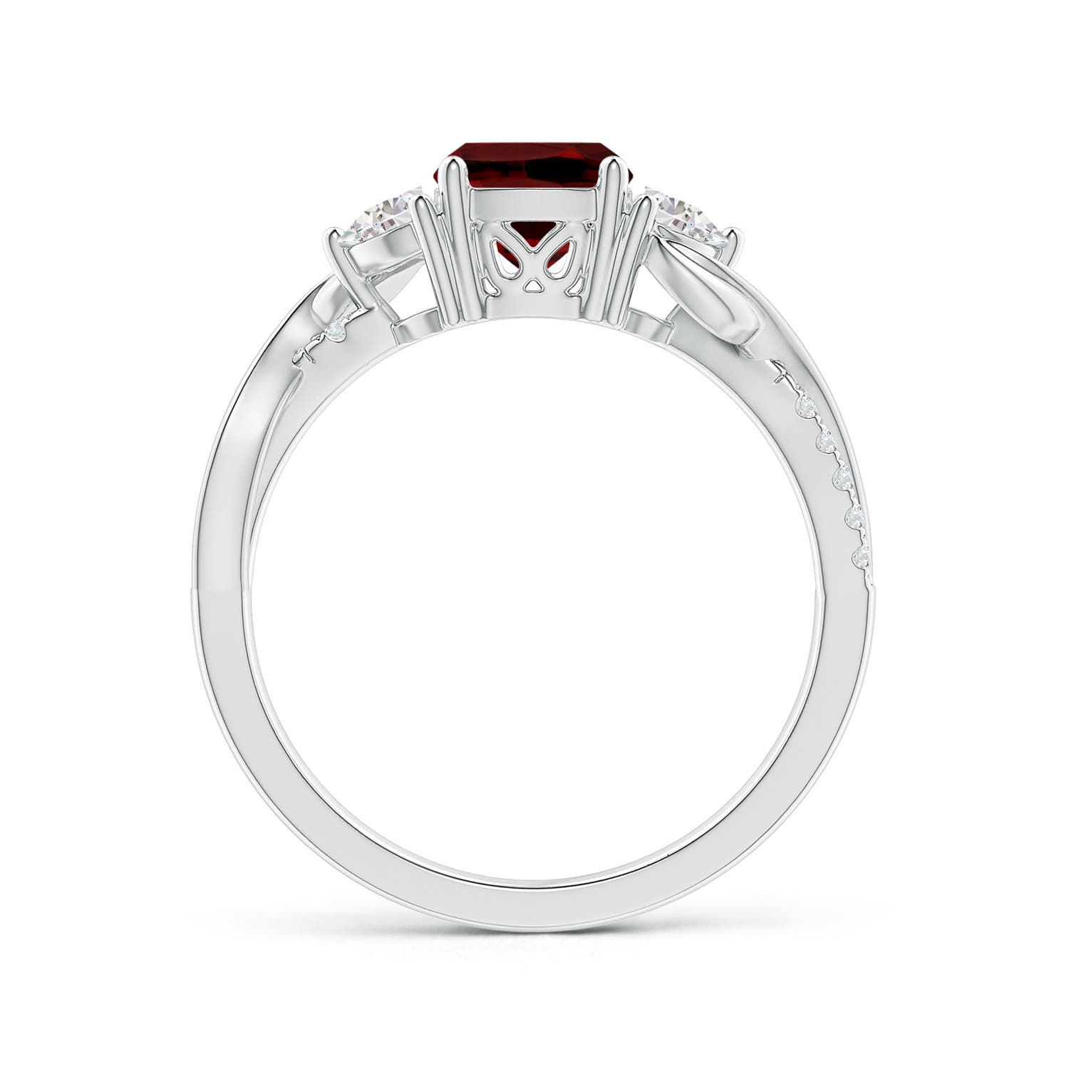 AAAA - Garnet / 1.63 CT / 14 KT White Gold