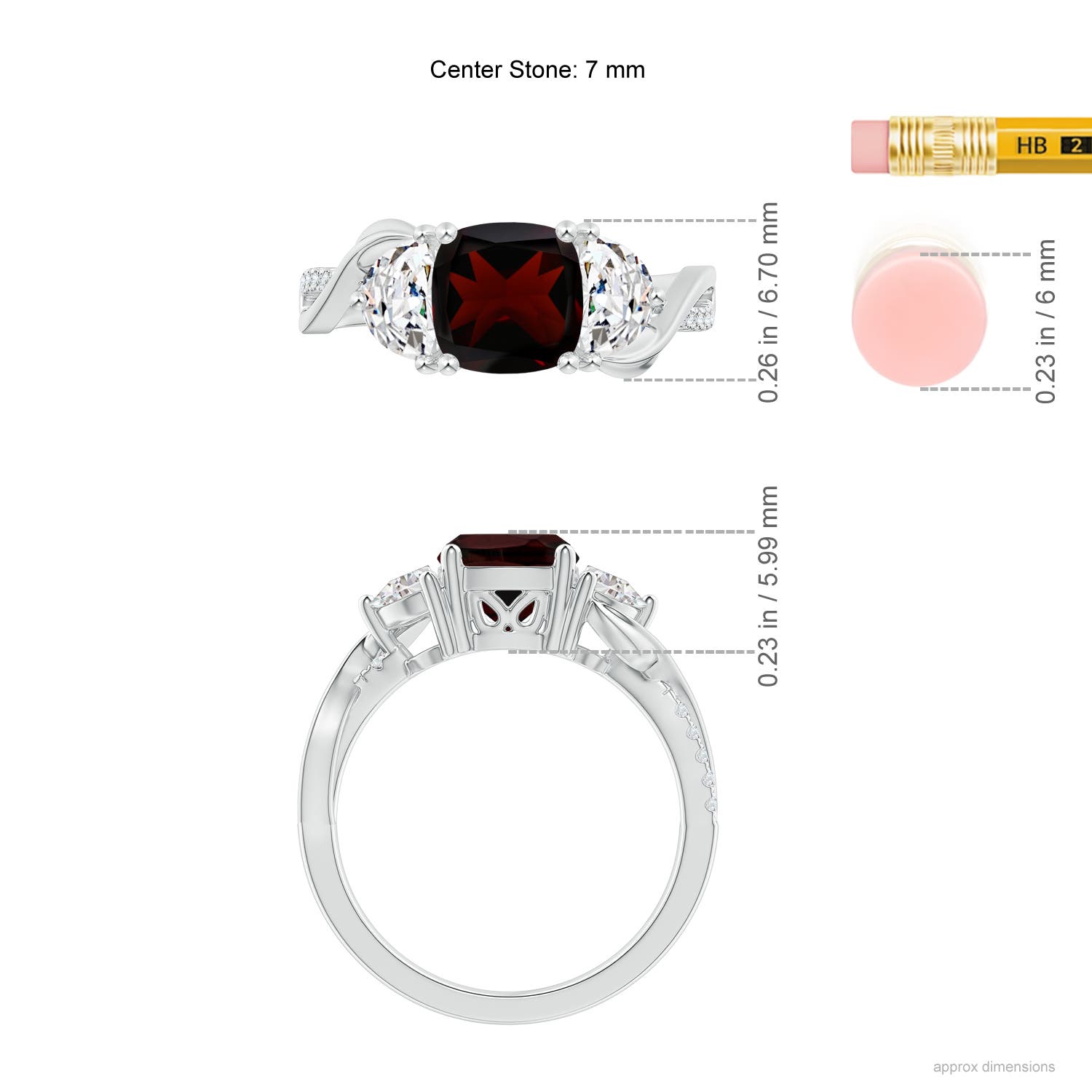 A - Garnet / 1.73 CT / 14 KT White Gold