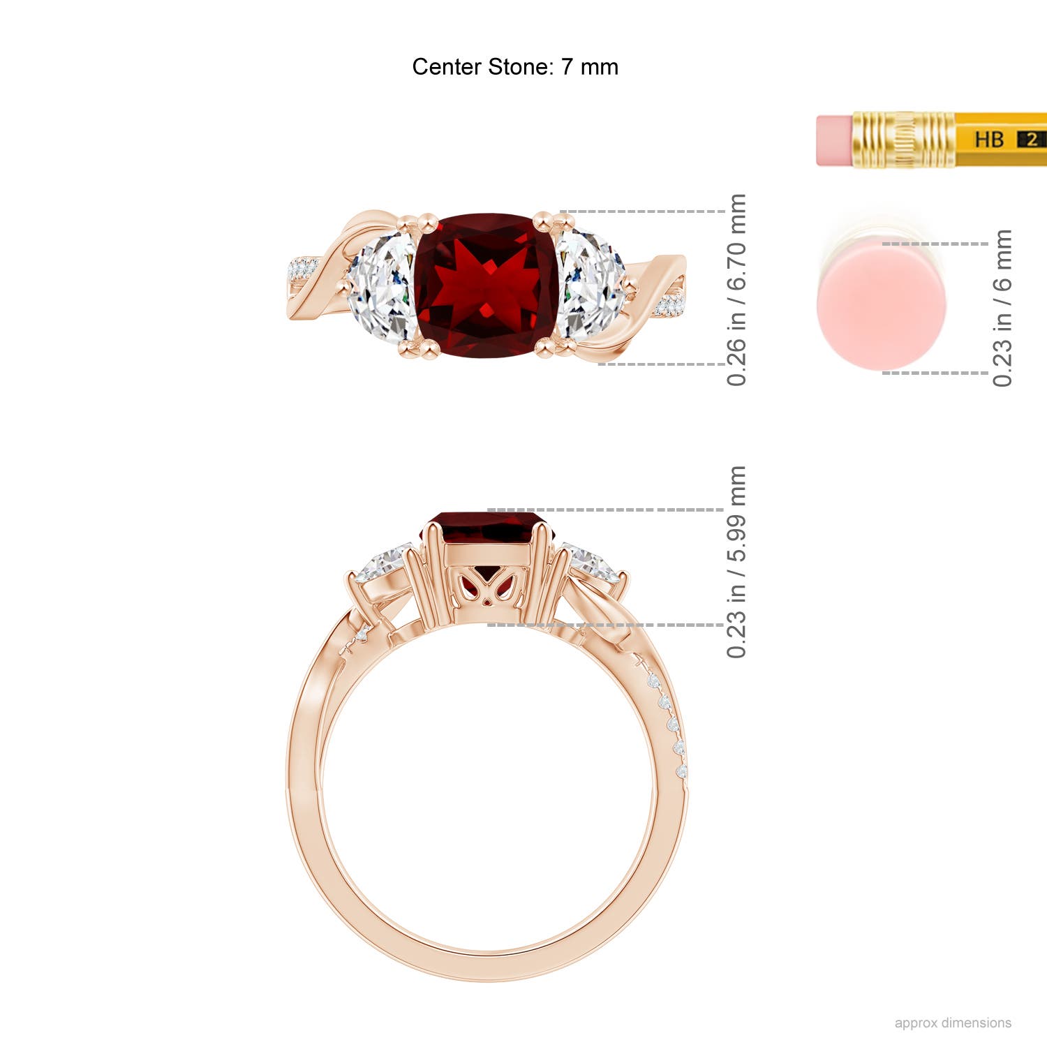 AAAA - Garnet / 1.73 CT / 14 KT Rose Gold