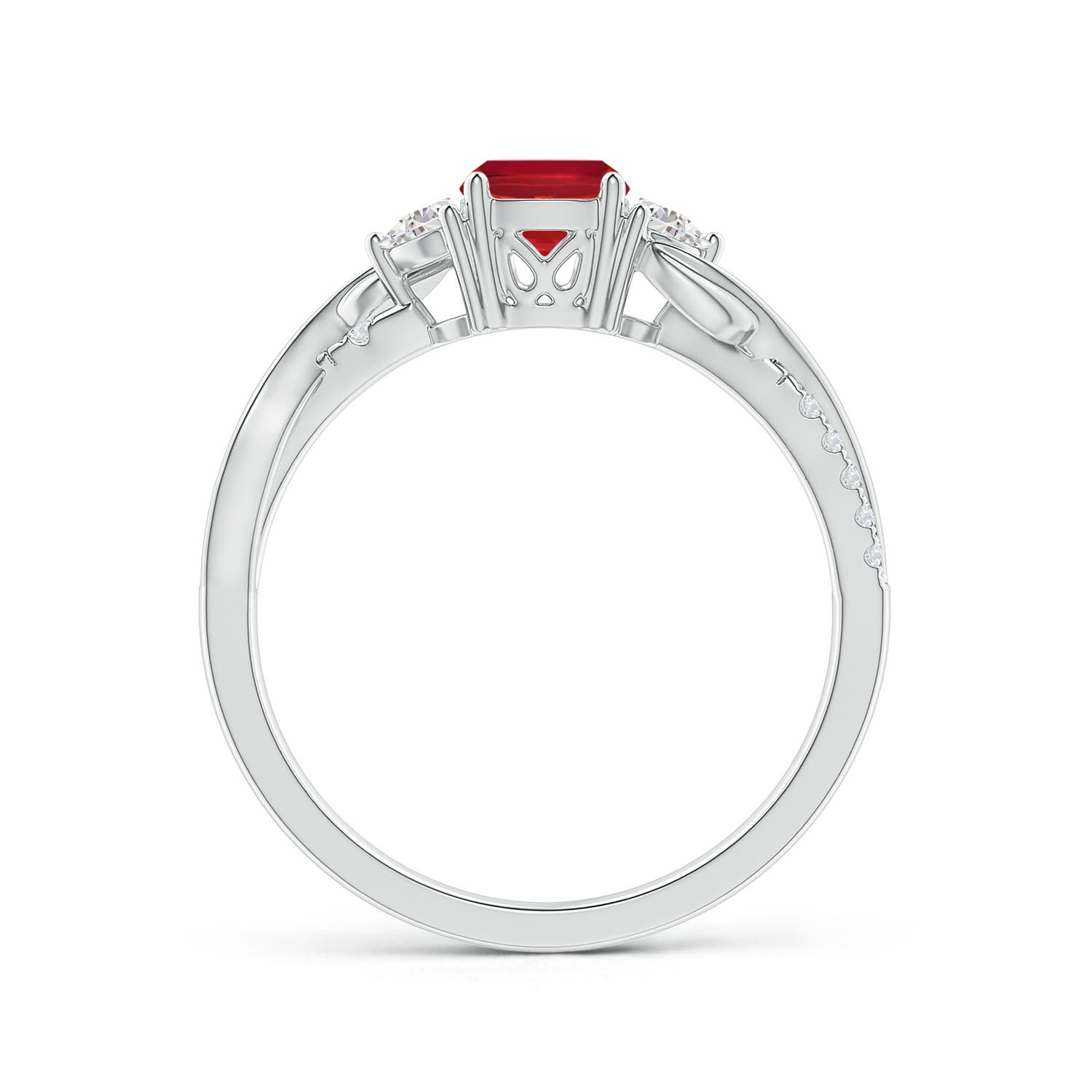 AA - Ruby / 0.98 CT / 14 KT White Gold