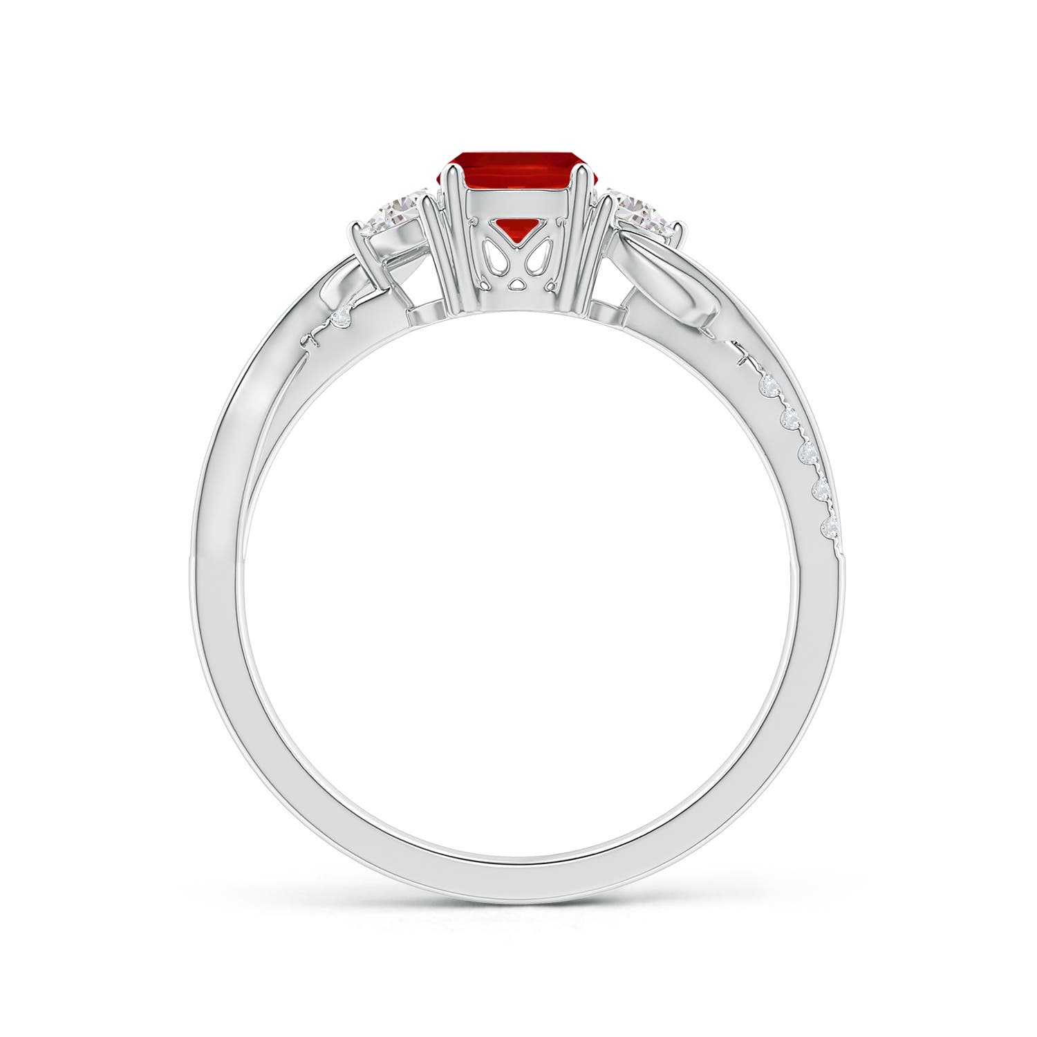 AAA - Ruby / 0.98 CT / 14 KT White Gold