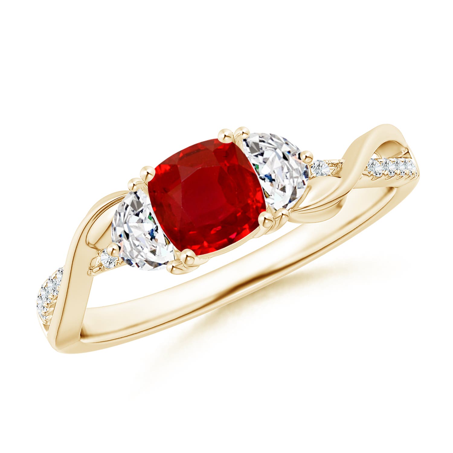 AAA - Ruby / 0.98 CT / 14 KT Yellow Gold