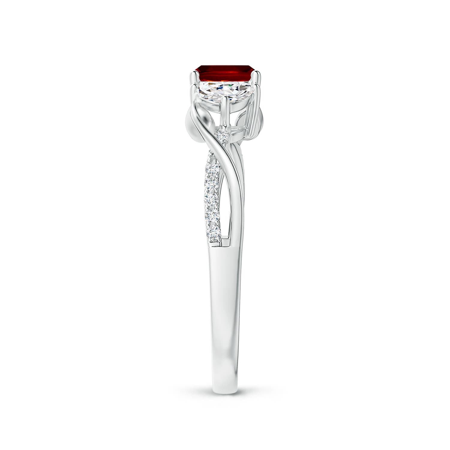 AAAA - Ruby / 0.98 CT / 14 KT White Gold