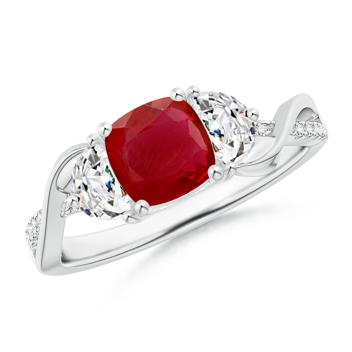 AA - Ruby / 1.33 CT / 14 KT White Gold