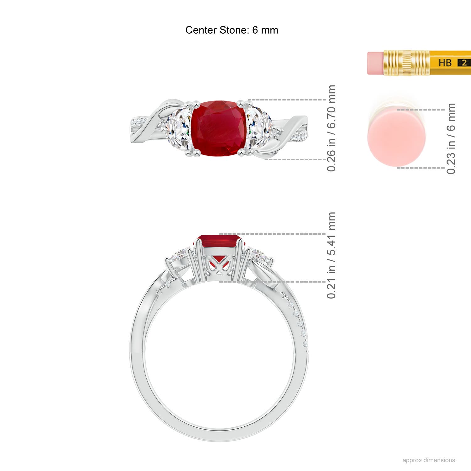 AA - Ruby / 1.33 CT / 14 KT White Gold