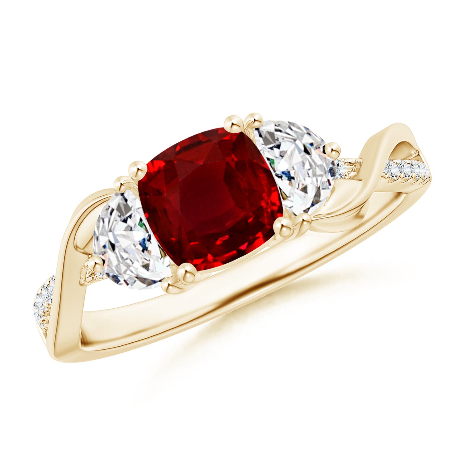 AAAA - Ruby / 1.33 CT / 14 KT Yellow Gold