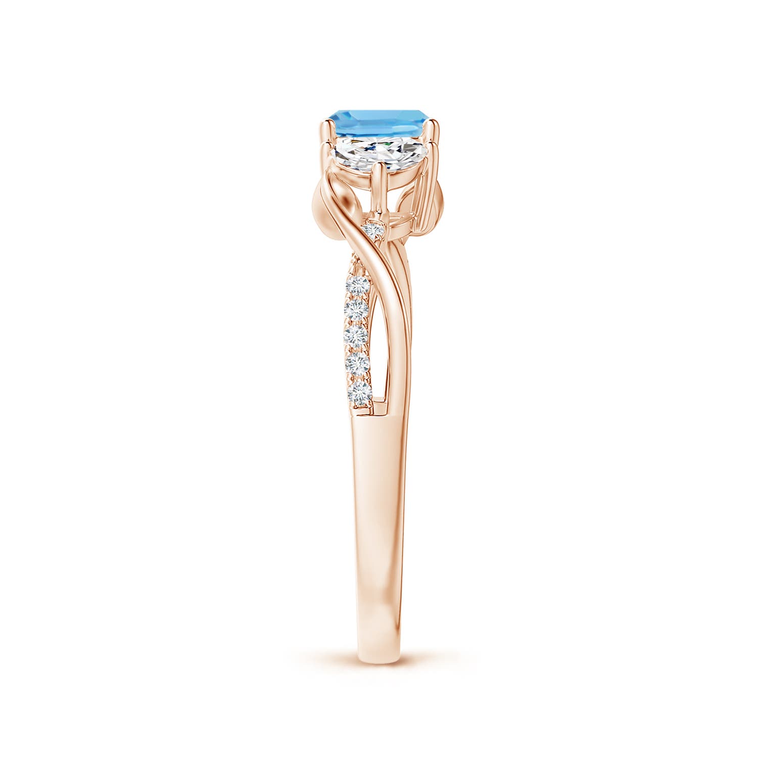 A - Swiss Blue Topaz / 1.08 CT / 14 KT Rose Gold