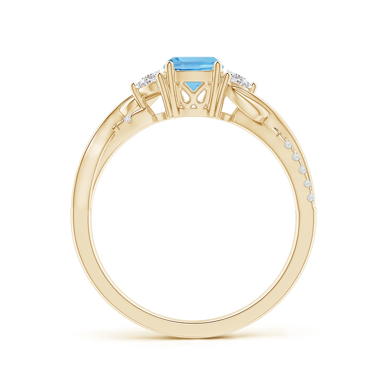 A - Swiss Blue Topaz / 1.08 CT / 14 KT Yellow Gold