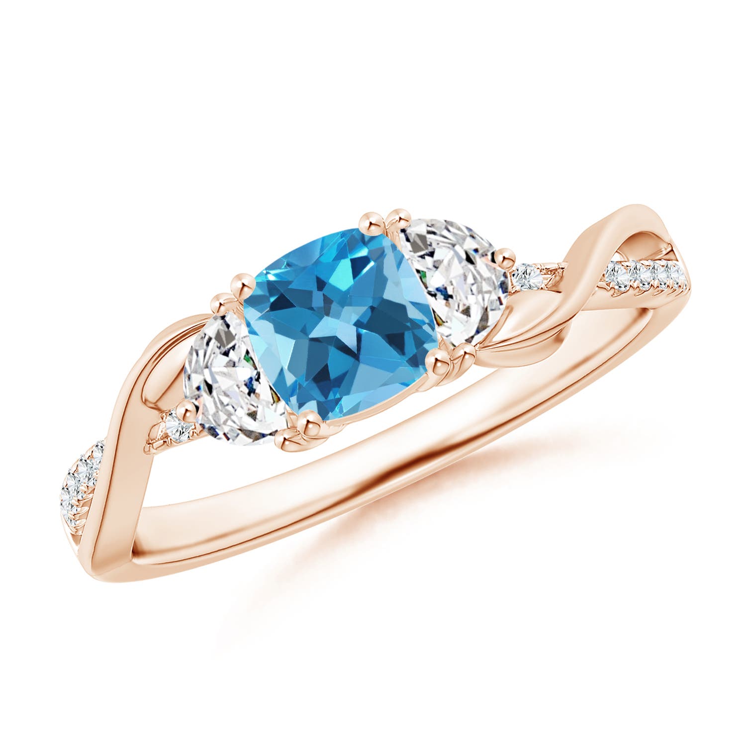 AA - Swiss Blue Topaz / 1.08 CT / 14 KT Rose Gold