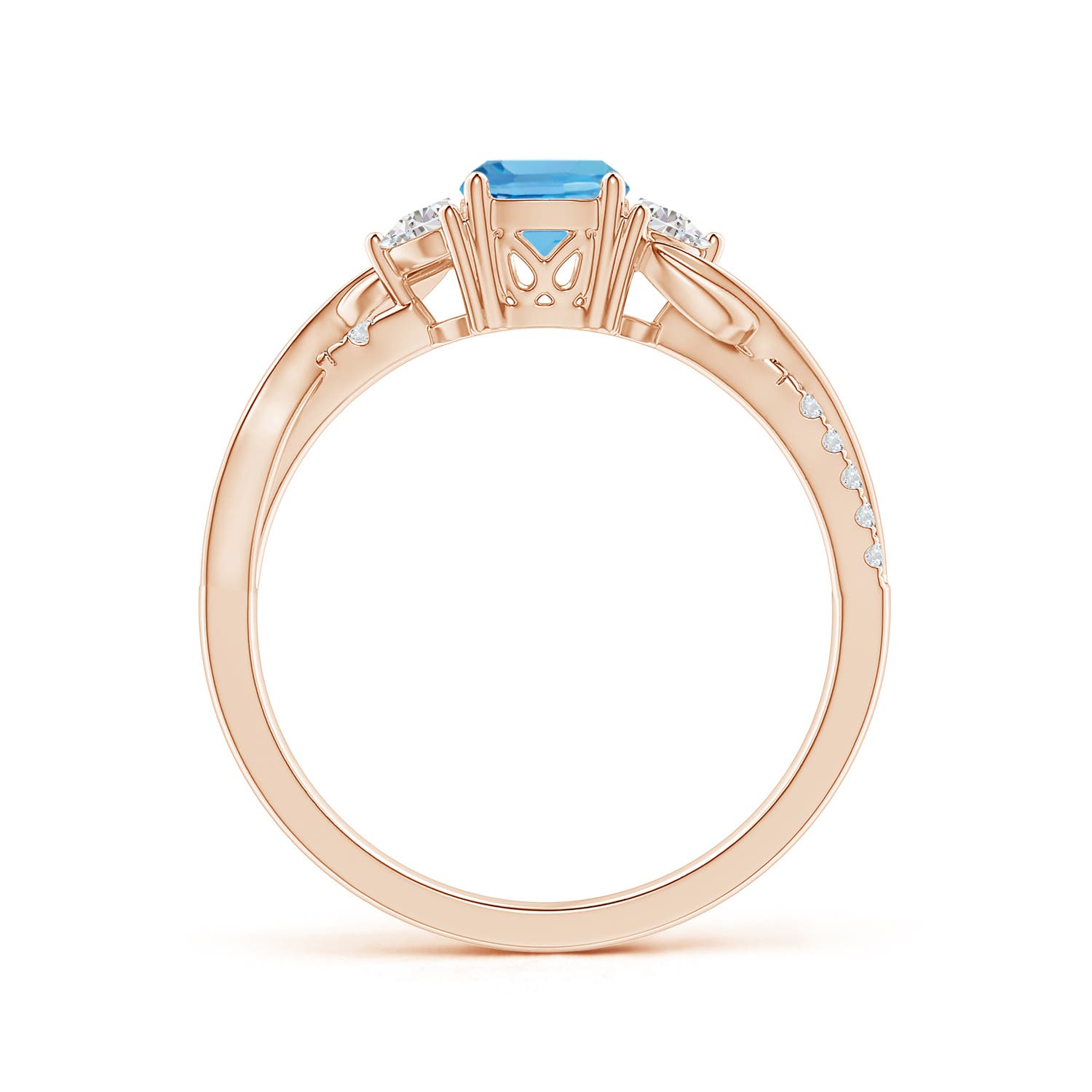 AA - Swiss Blue Topaz / 1.08 CT / 14 KT Rose Gold