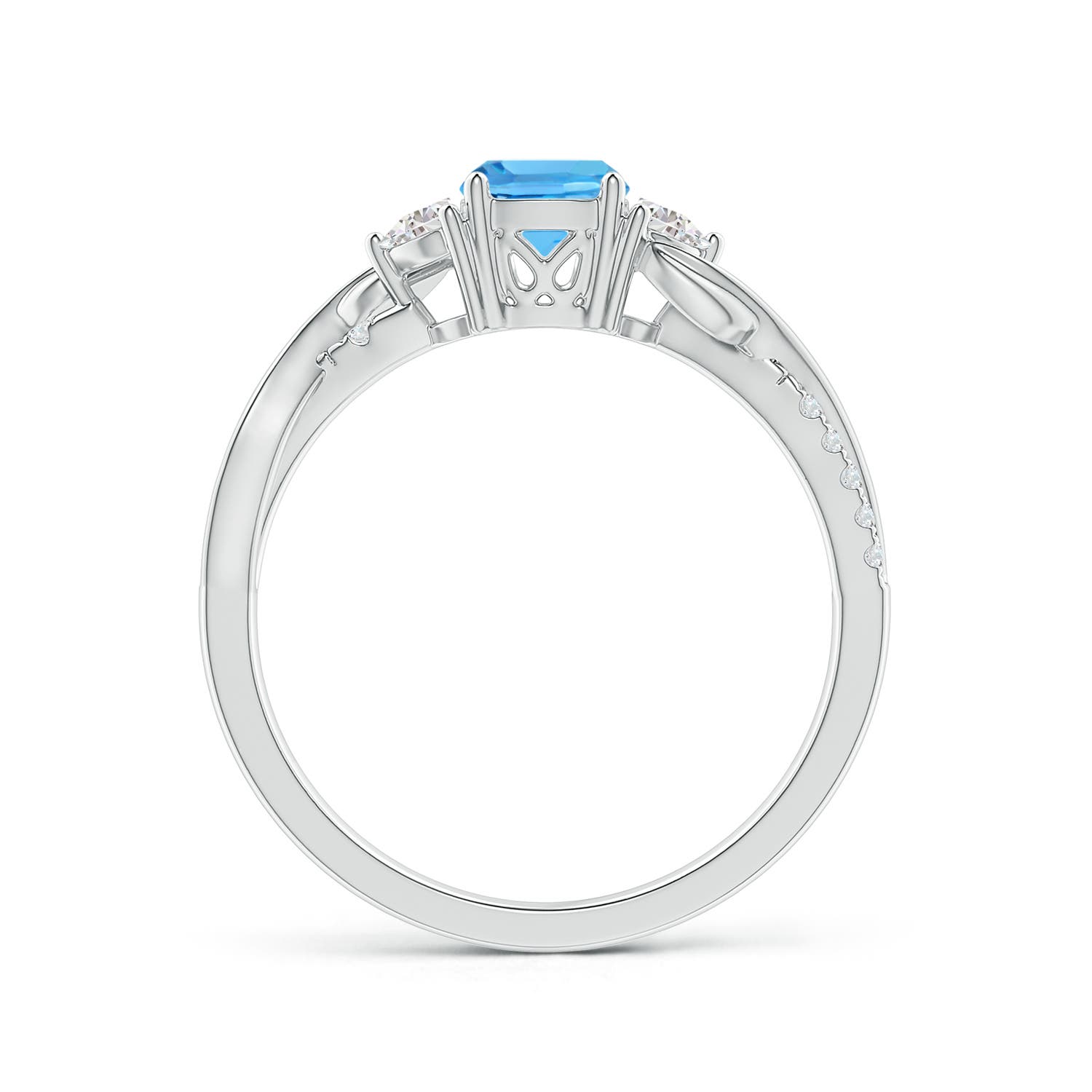 AAA - Swiss Blue Topaz / 1.08 CT / 14 KT White Gold