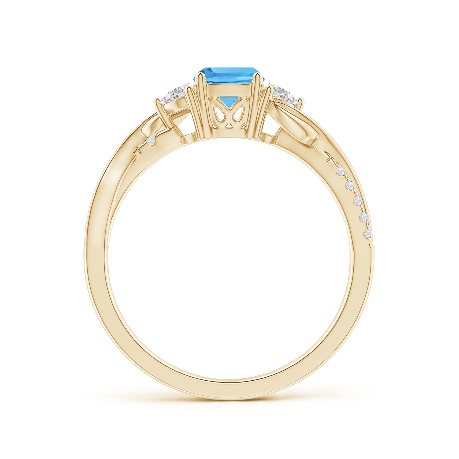 AAA - Swiss Blue Topaz / 1.08 CT / 14 KT Yellow Gold