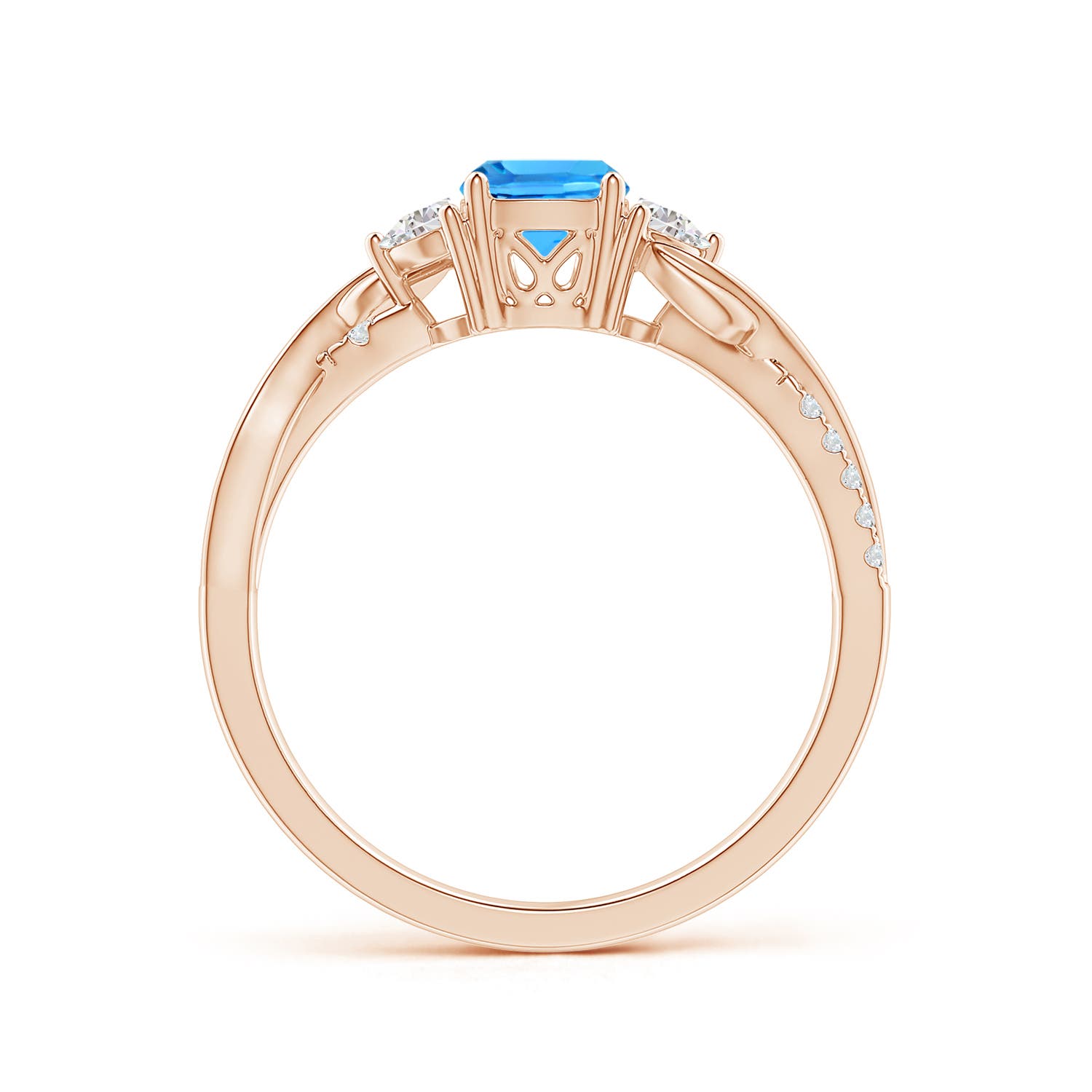 AAAA - Swiss Blue Topaz / 1.08 CT / 14 KT Rose Gold