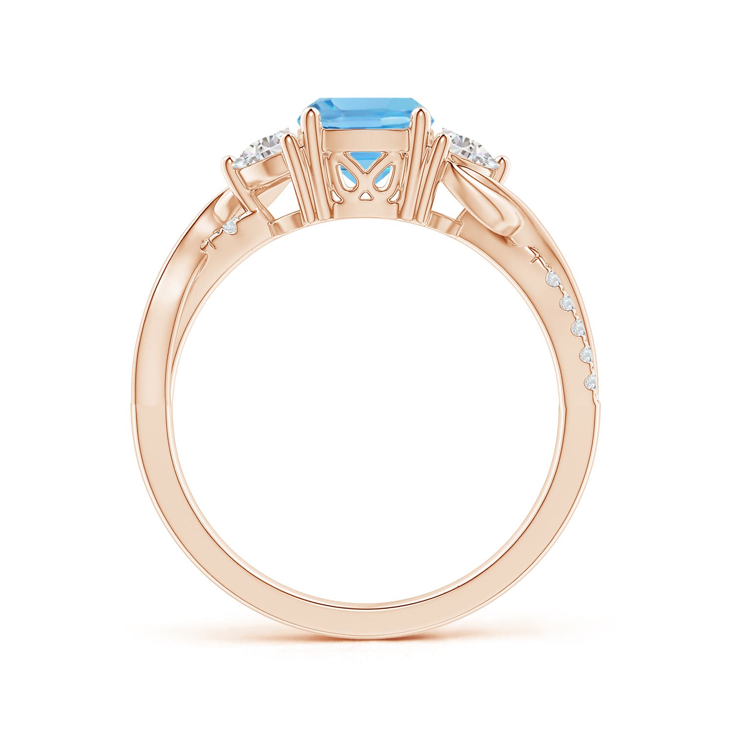 A - Swiss Blue Topaz / 1.48 CT / 14 KT Rose Gold