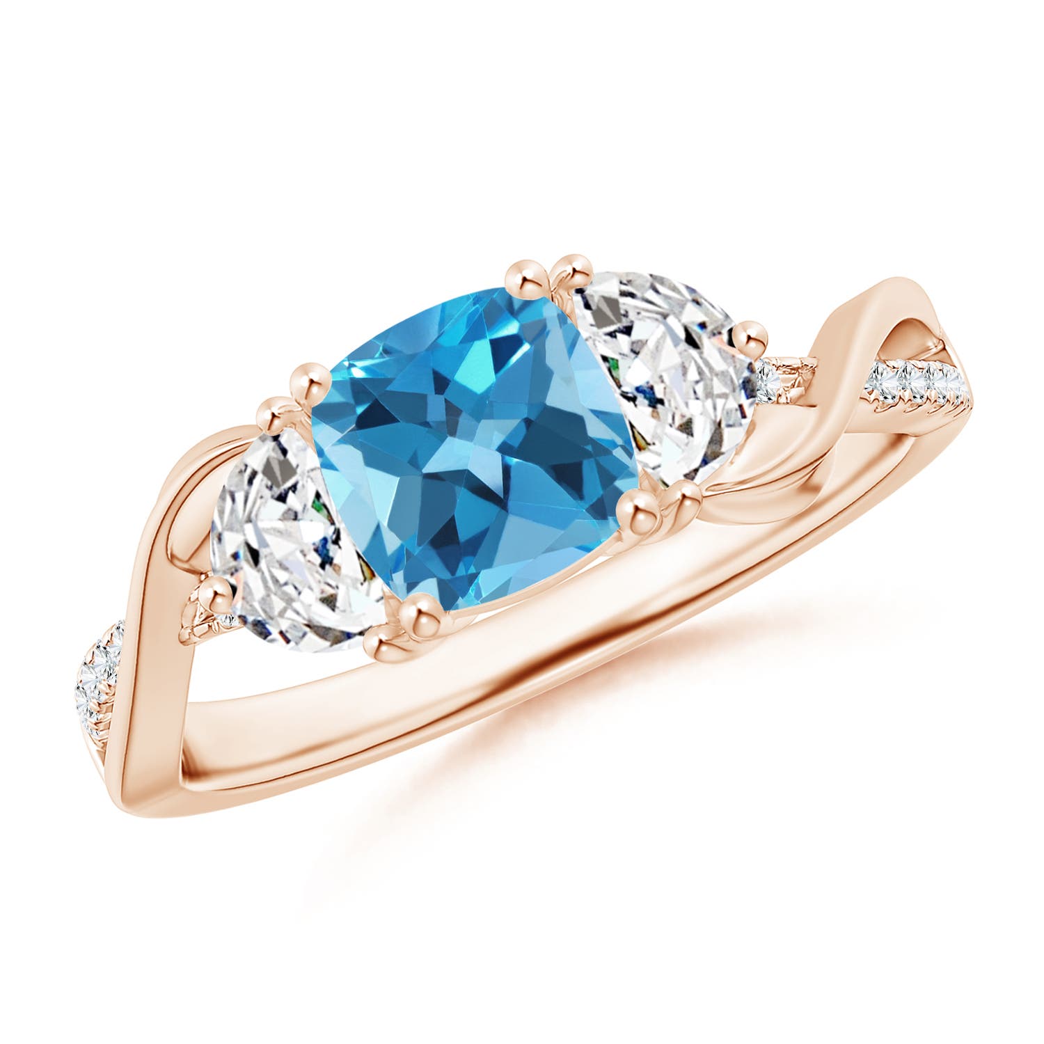 AA - Swiss Blue Topaz / 1.48 CT / 14 KT Rose Gold