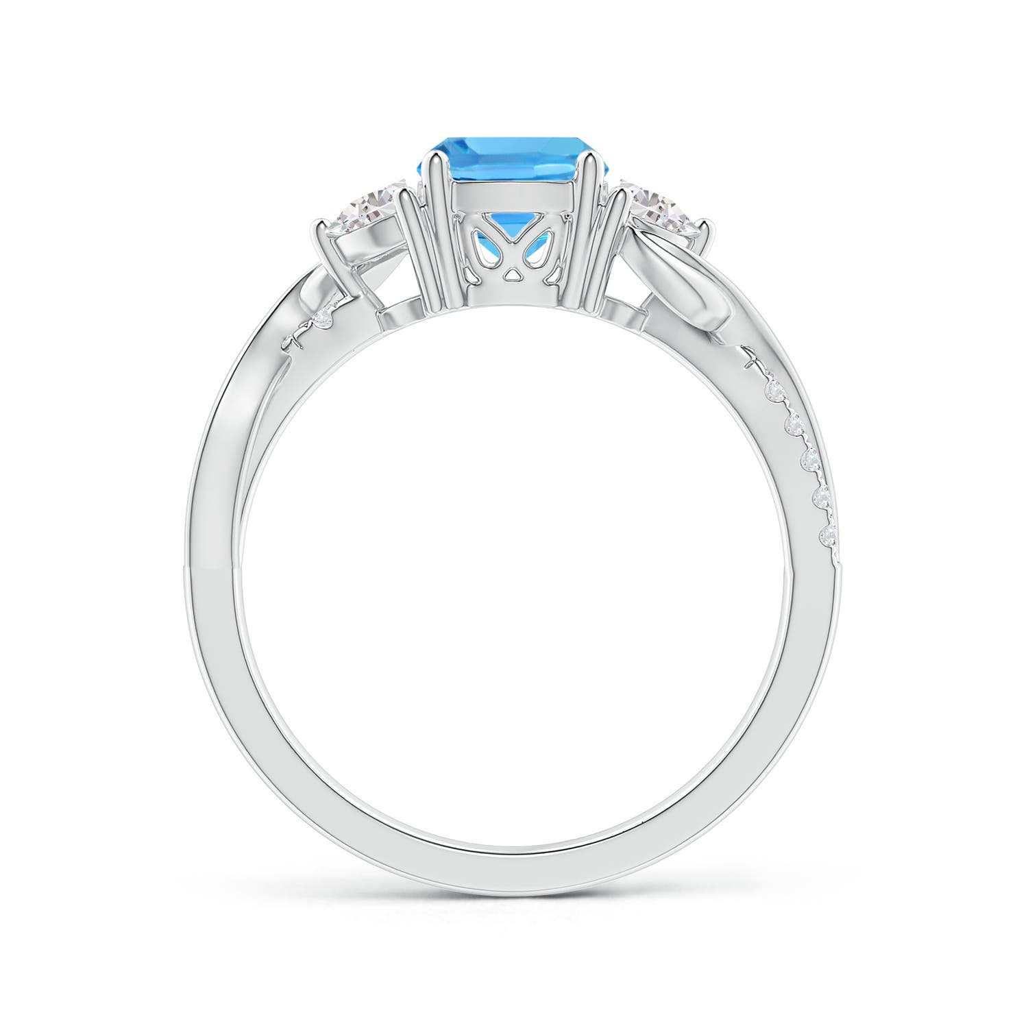 AAA - Swiss Blue Topaz / 1.48 CT / 14 KT White Gold