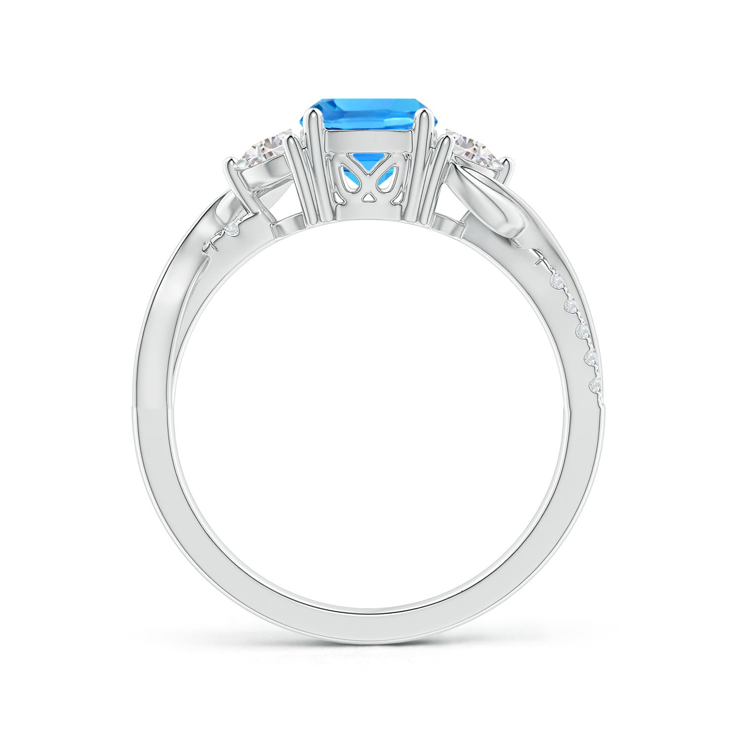 AAAA - Swiss Blue Topaz / 1.48 CT / 14 KT White Gold