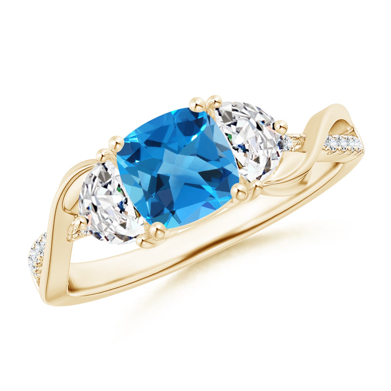 AAAA - Swiss Blue Topaz / 1.48 CT / 14 KT Yellow Gold