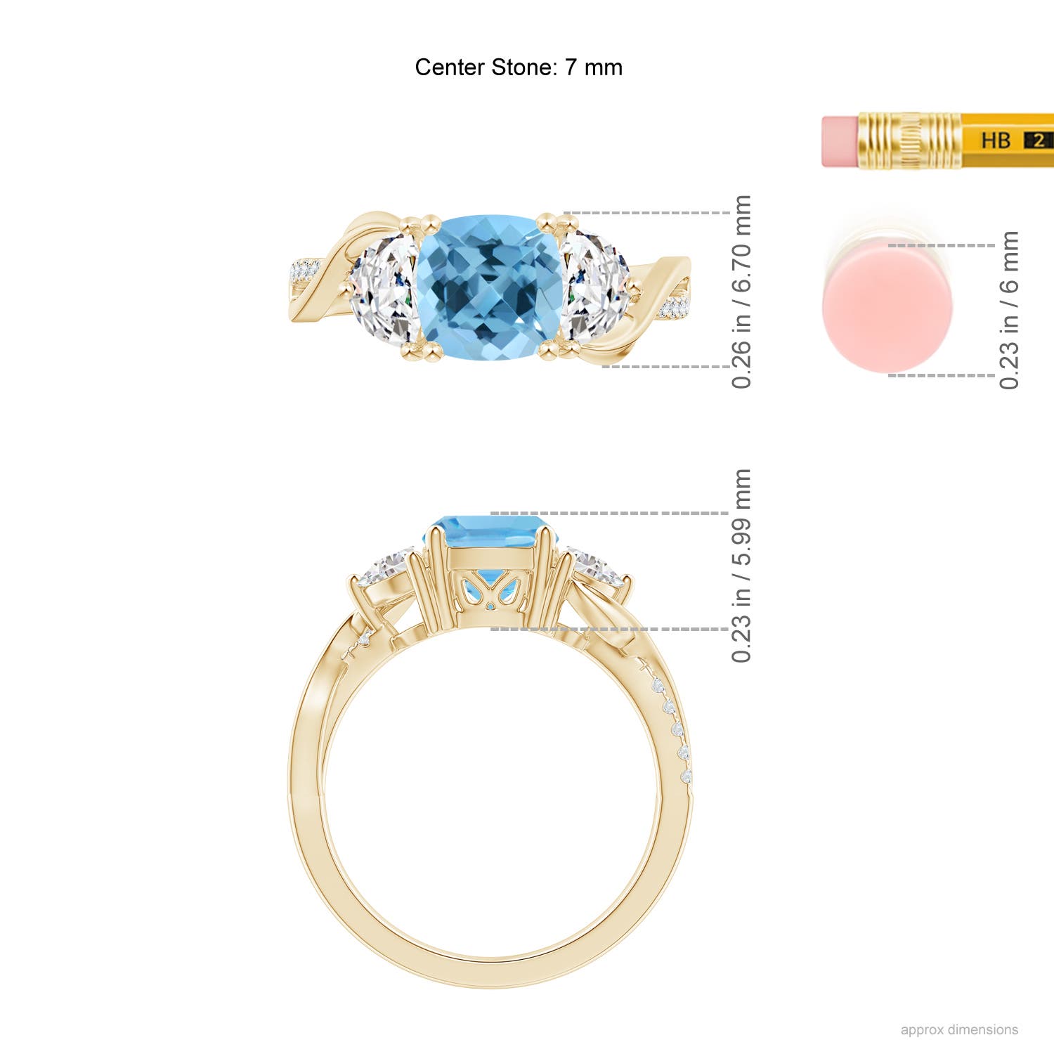 A - Swiss Blue Topaz / 2.23 CT / 14 KT Yellow Gold