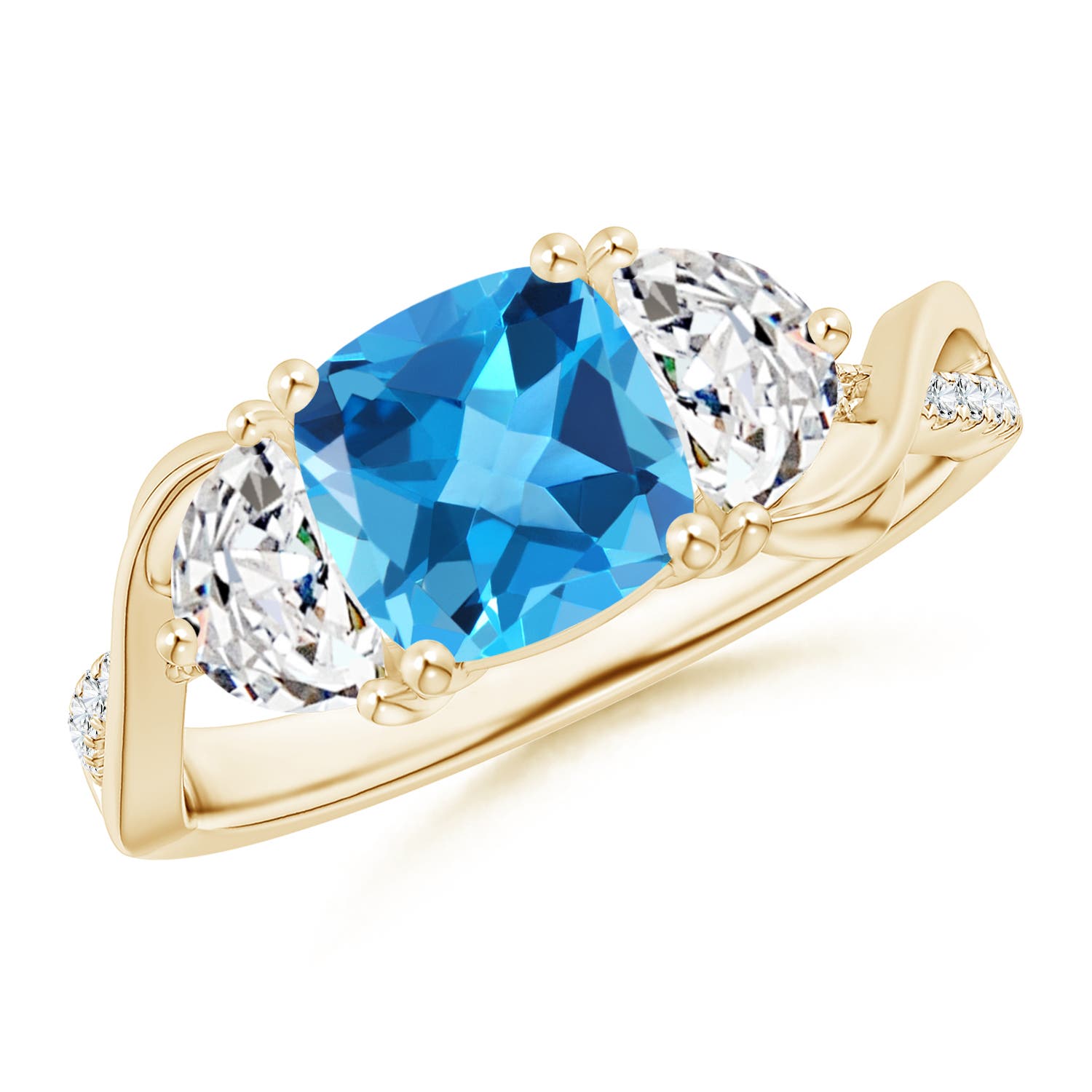 AAA - Swiss Blue Topaz / 2.23 CT / 14 KT Yellow Gold