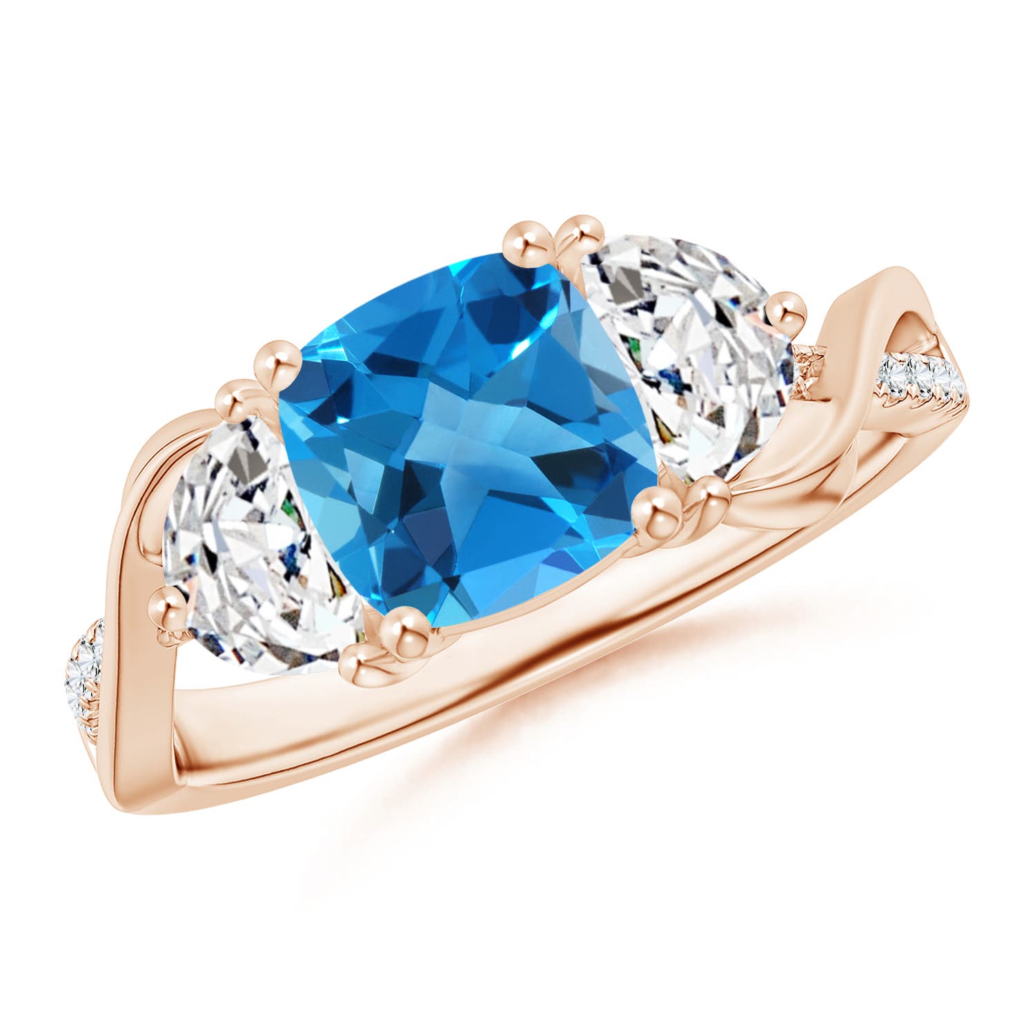 AAAA - Swiss Blue Topaz / 2.23 CT / 14 KT Rose Gold