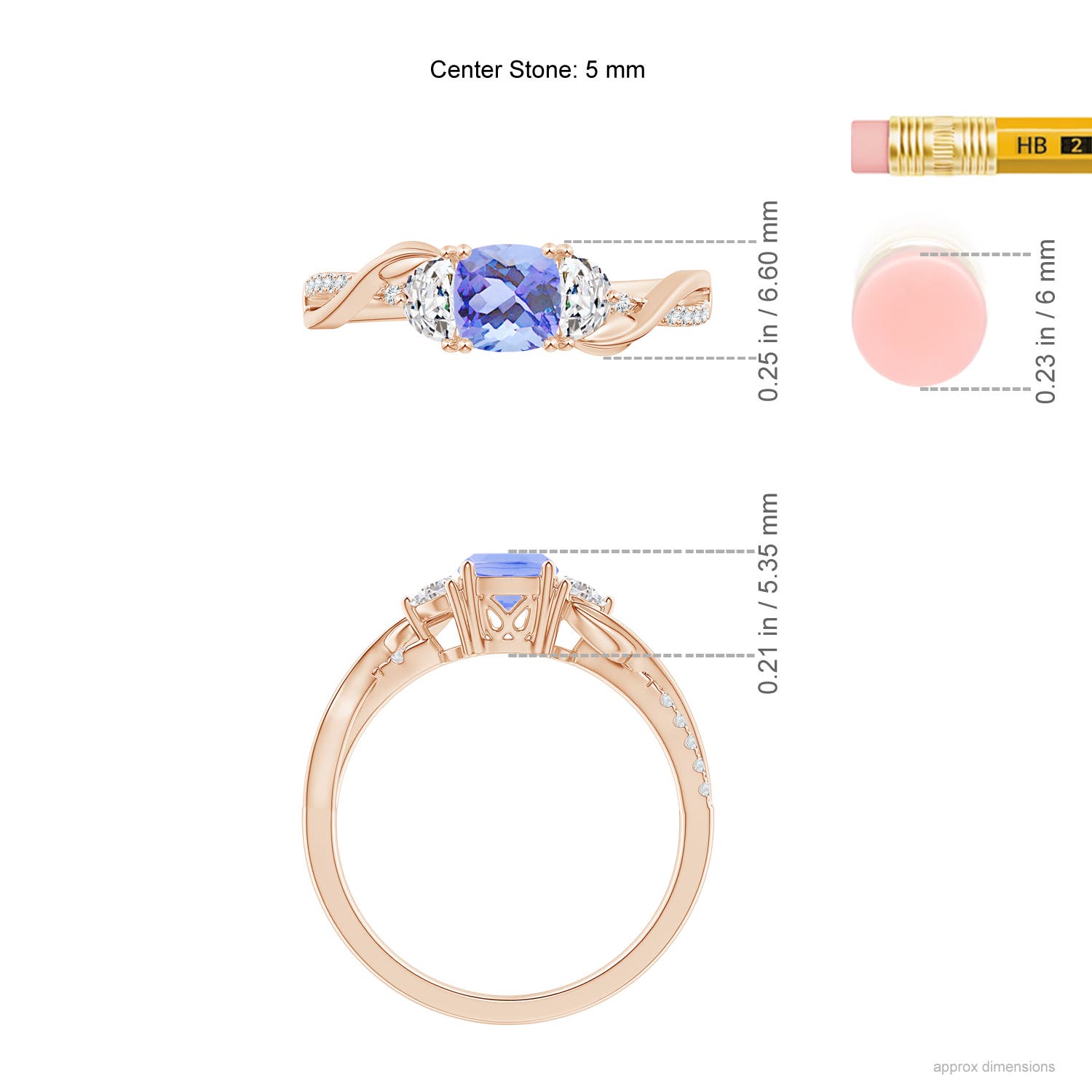 A - Tanzanite / 1.18 CT / 14 KT Rose Gold