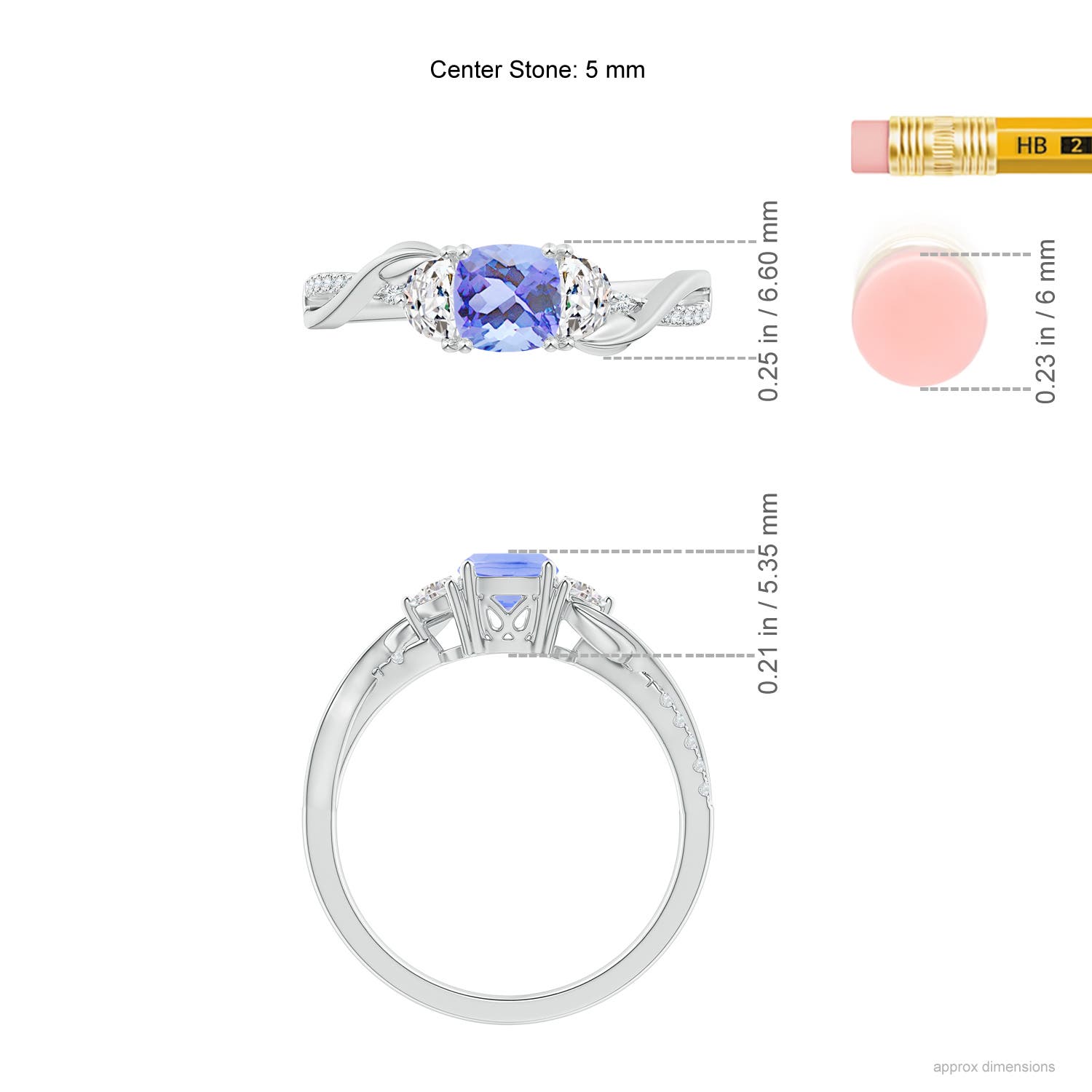 A - Tanzanite / 1.18 CT / 14 KT White Gold