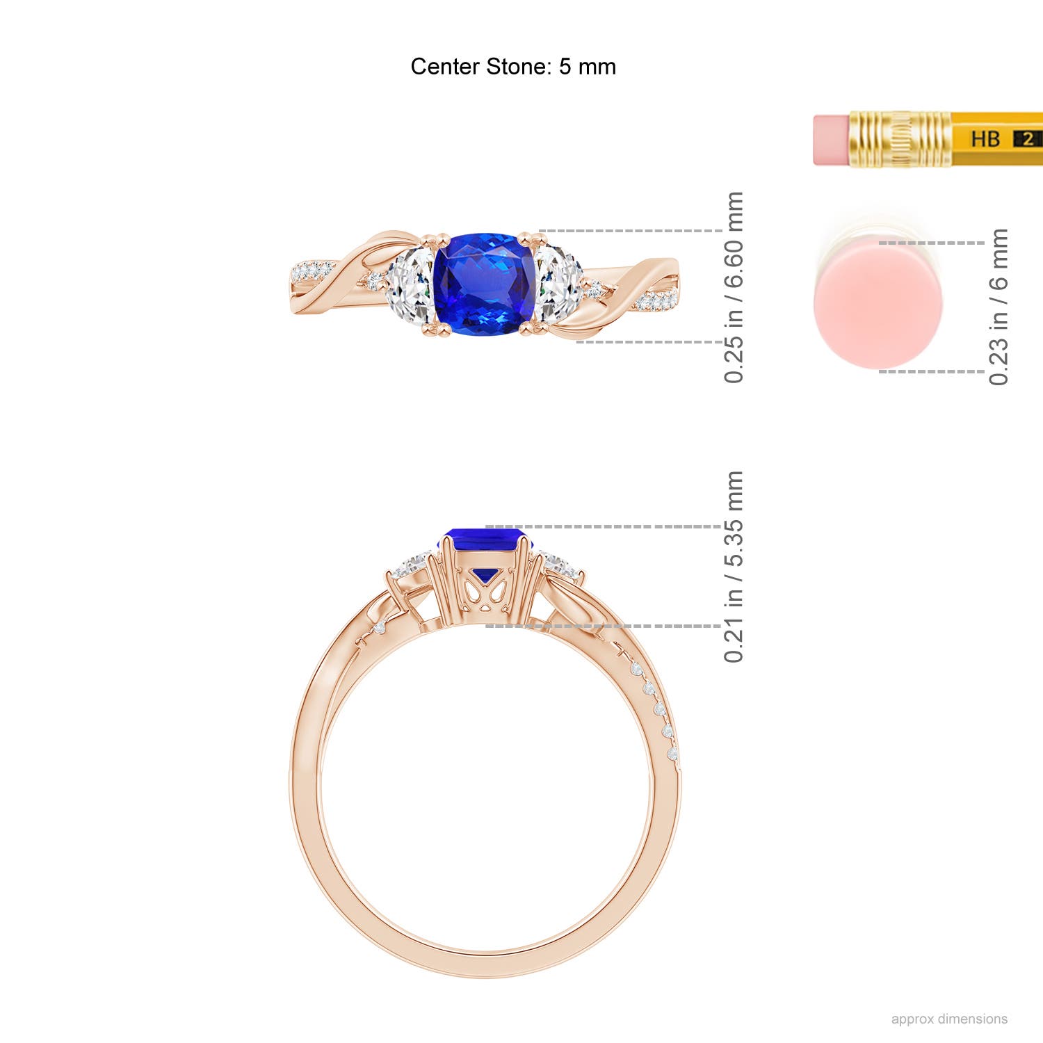 AAA - Tanzanite / 1.18 CT / 14 KT Rose Gold