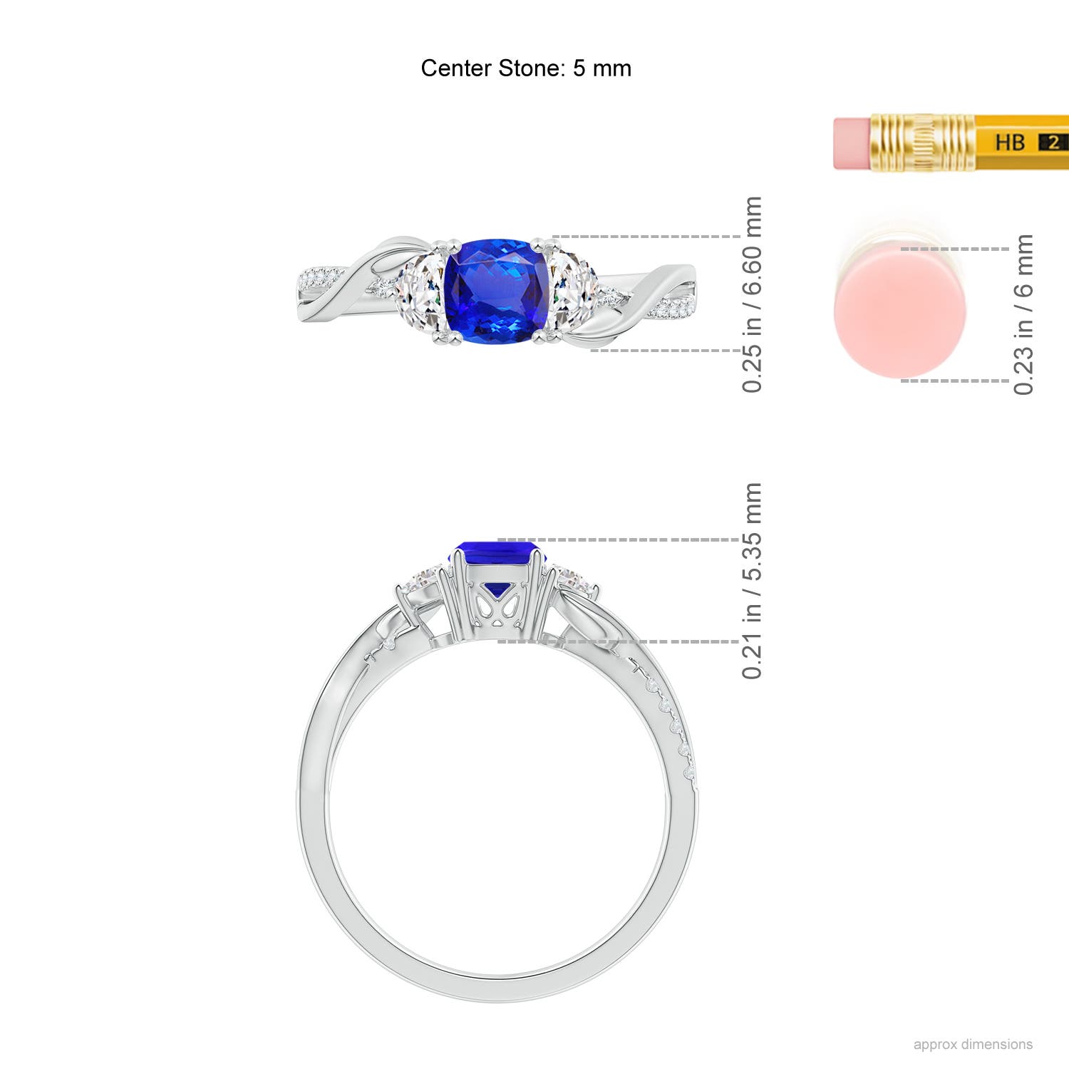 AAA - Tanzanite / 1.18 CT / 14 KT White Gold