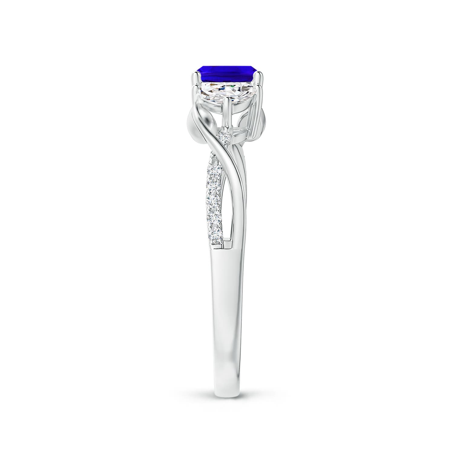 AAAA - Tanzanite / 1.18 CT / 14 KT White Gold