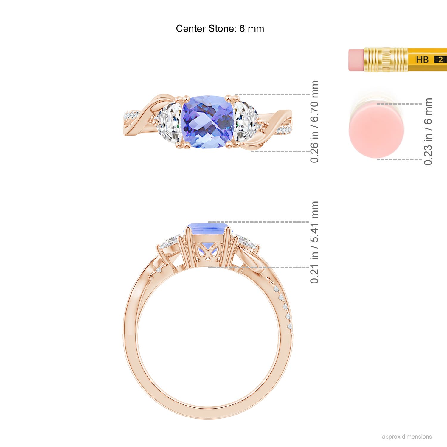 A - Tanzanite / 1.43 CT / 14 KT Rose Gold