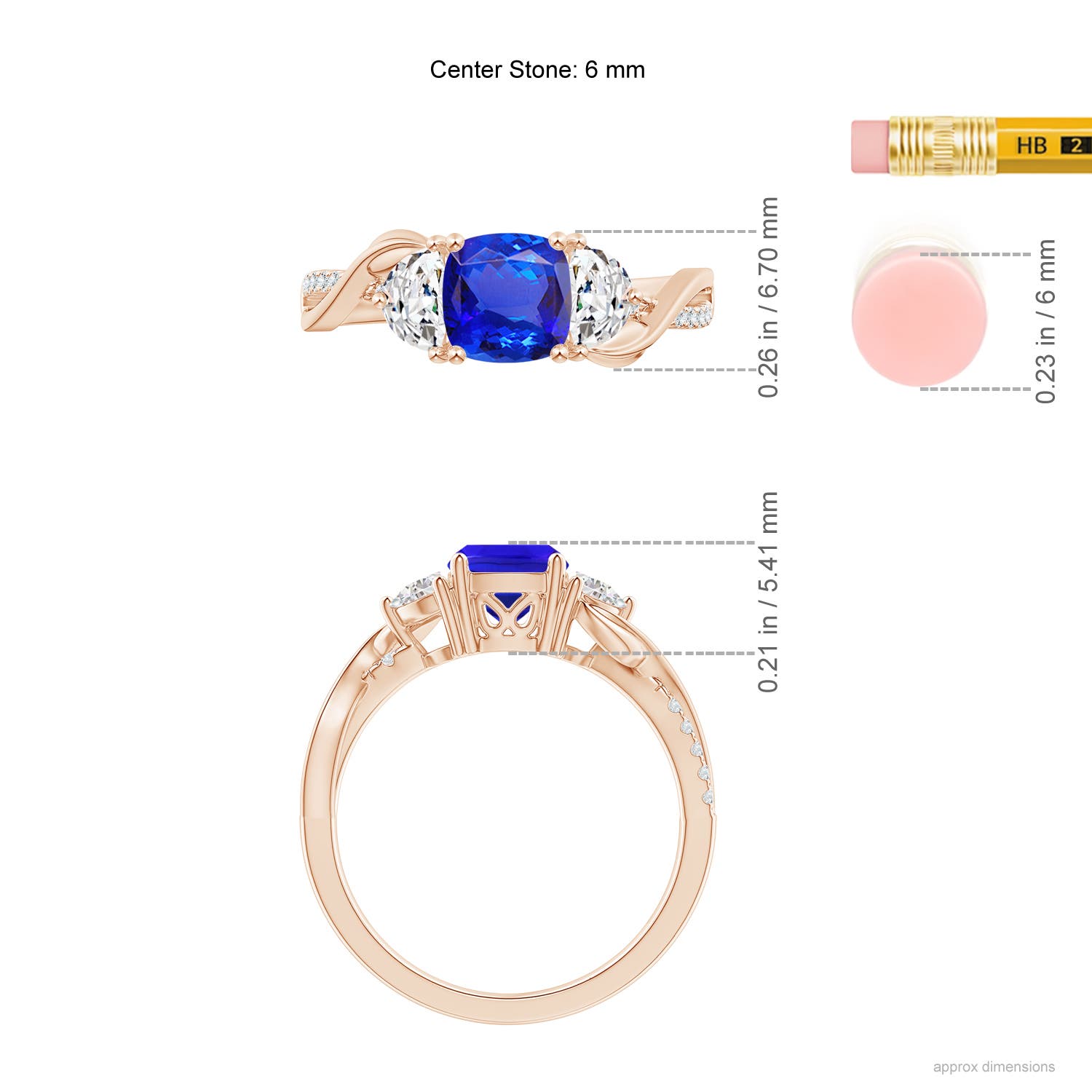 AAA - Tanzanite / 1.43 CT / 14 KT Rose Gold