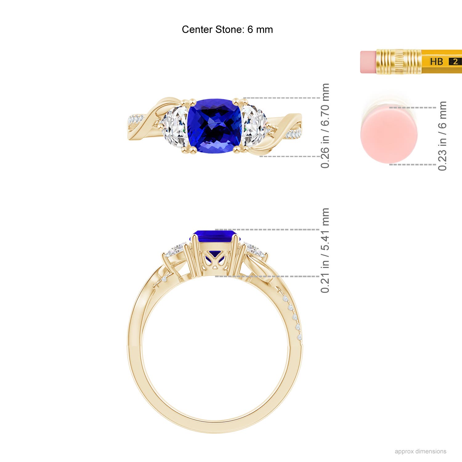 AAAA - Tanzanite / 1.43 CT / 14 KT Yellow Gold